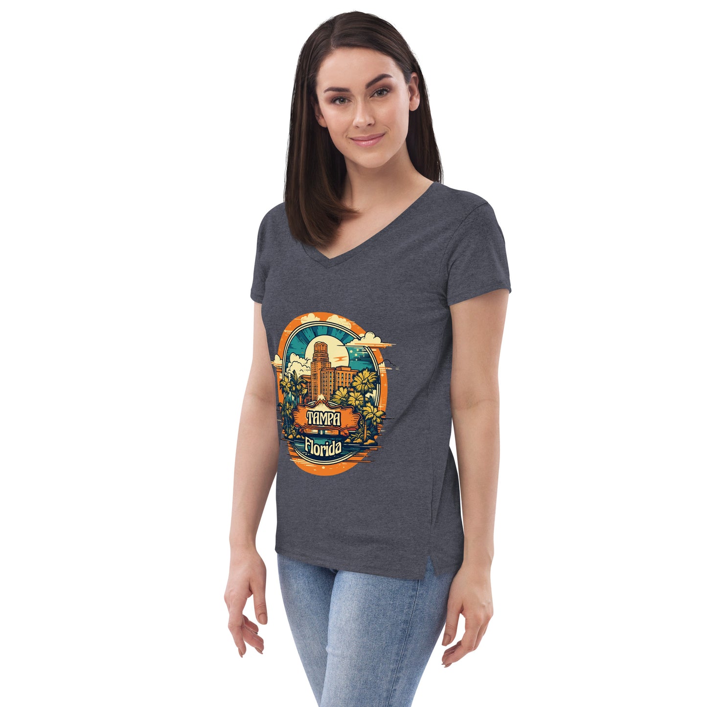 Tampa Florida Souvenir Women’s recycled v-neck t-shirt