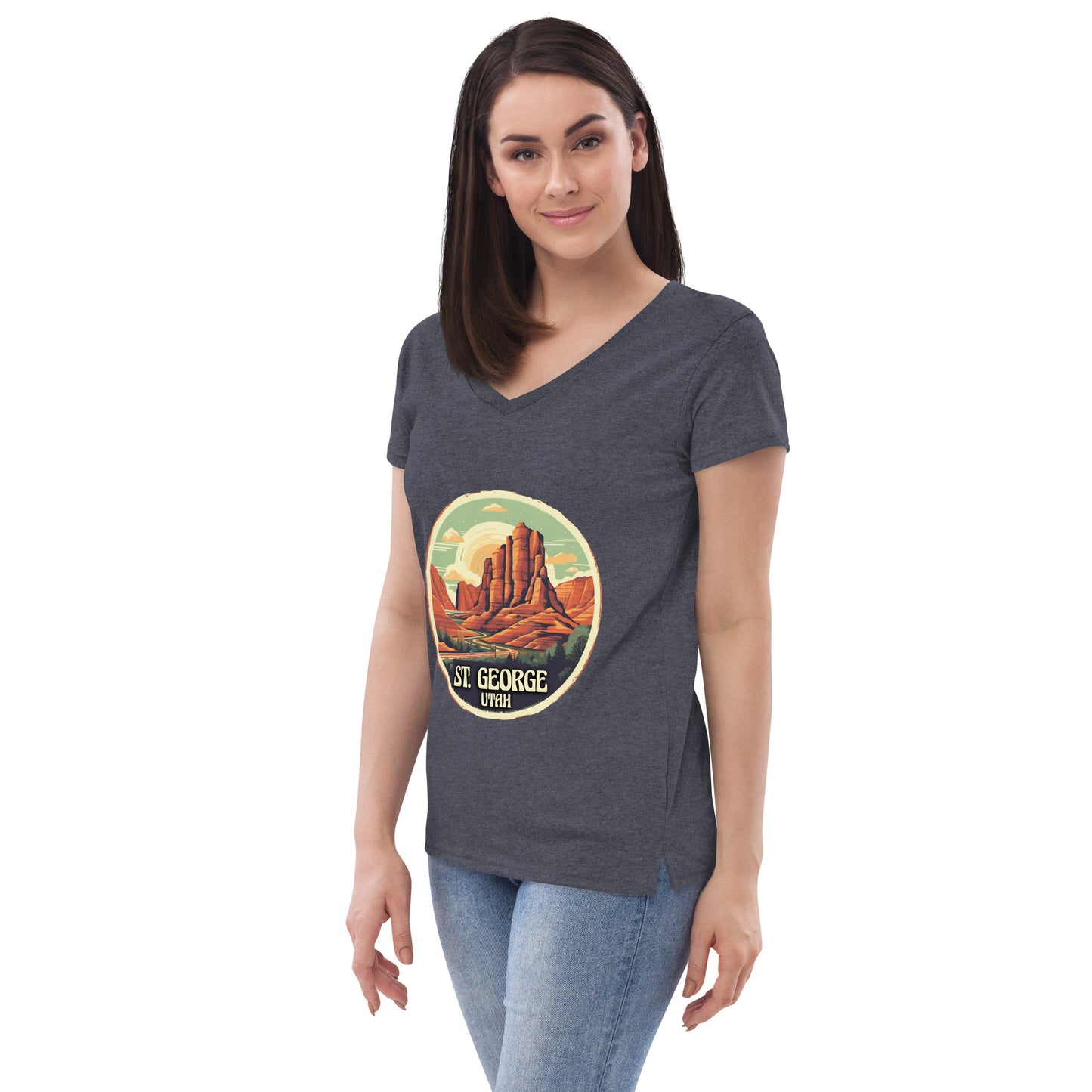 St. George Utah Souvenir Women’s recycled v-neck t-shirt