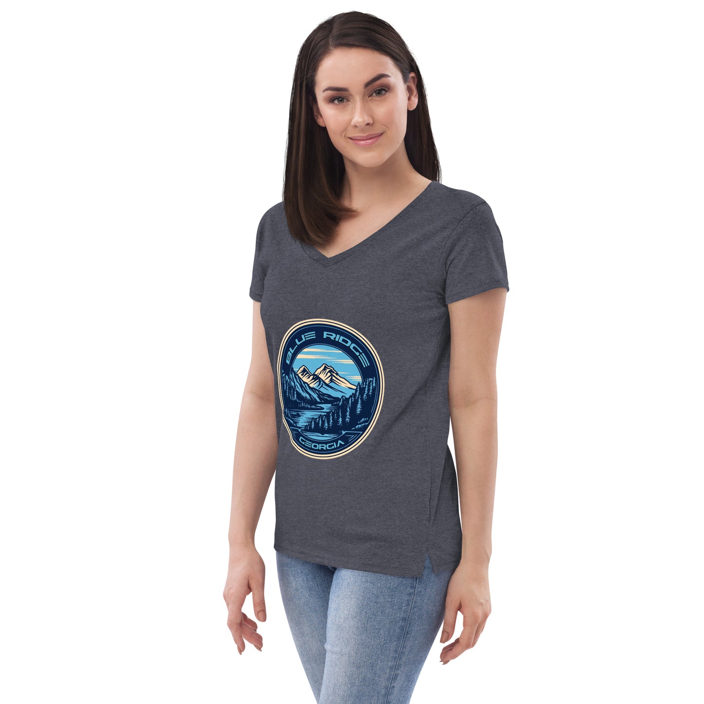 Blue Ridge Georgia Souvenir Women’s recycled v-neck t-shirt