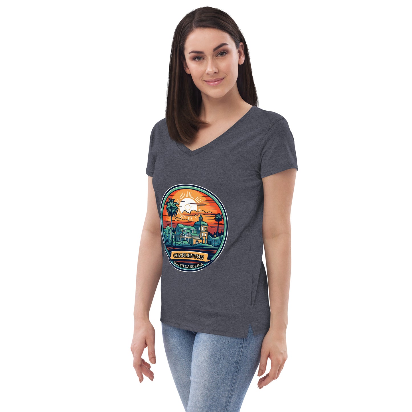 Charleston South Carolina Souvenir Women’s recycled v-neck t-shirt