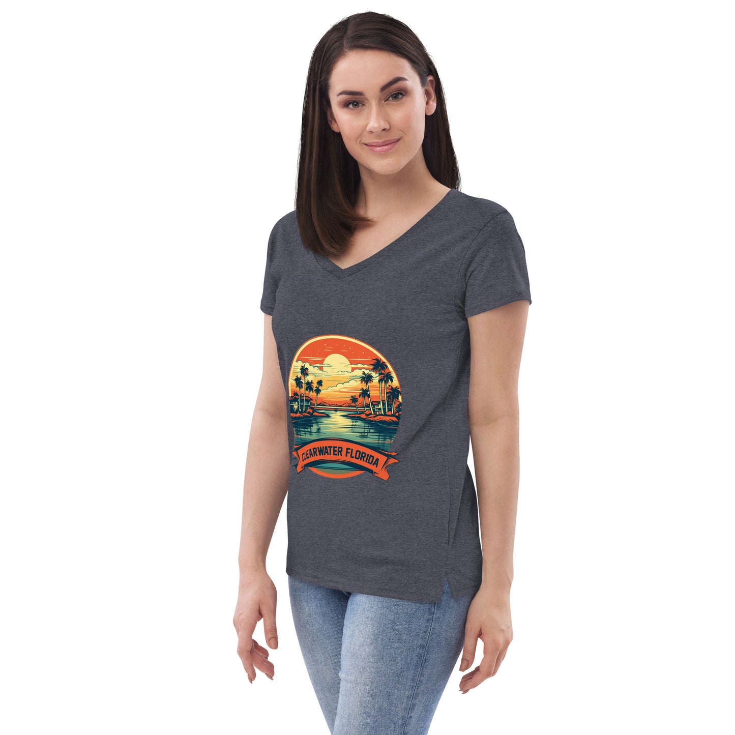 Clearwater Florida Souvenir Women’s recycled v-neck t-shirt