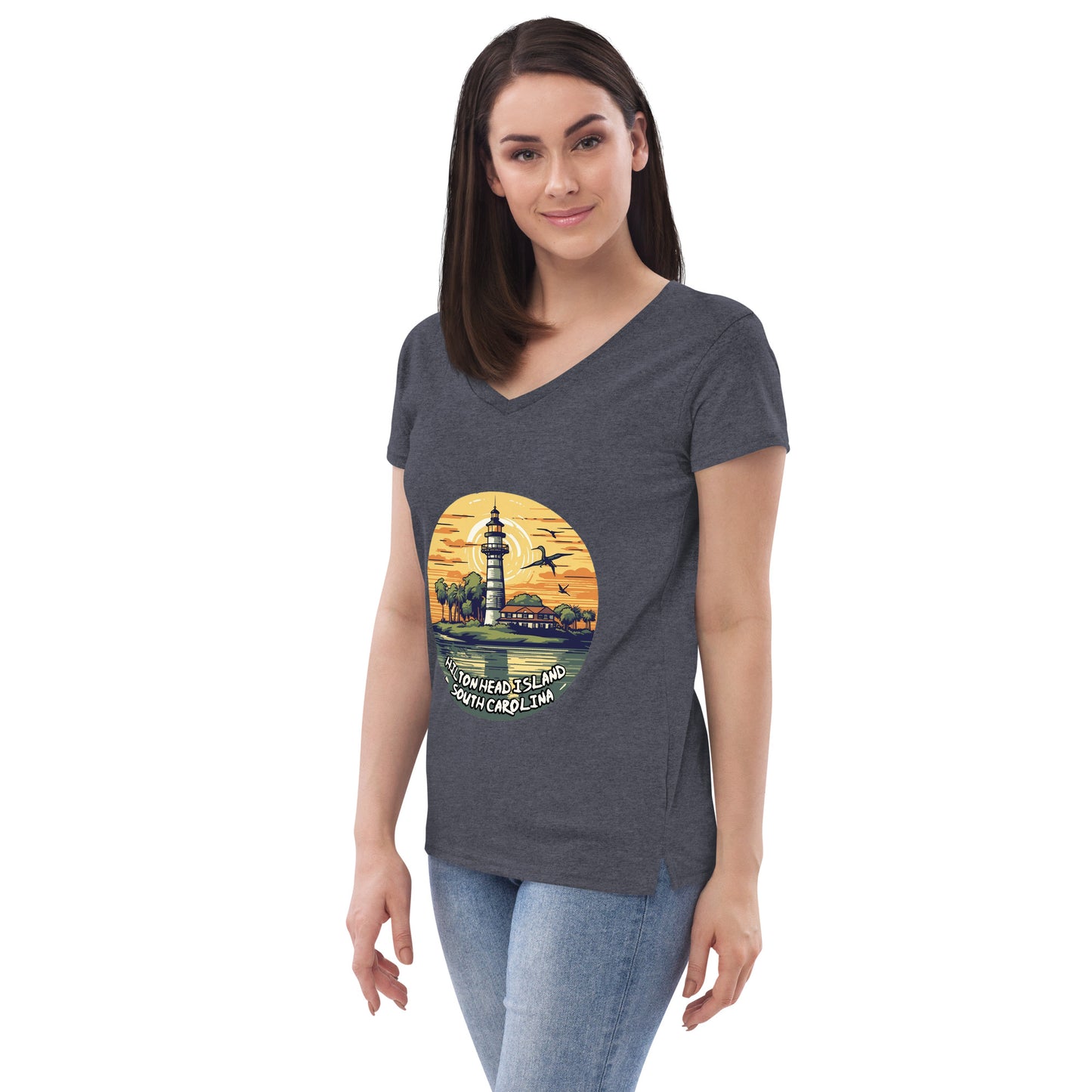 Hilton Head Island South Carolina Souvenir Women’s recycled v-neck t-shirt