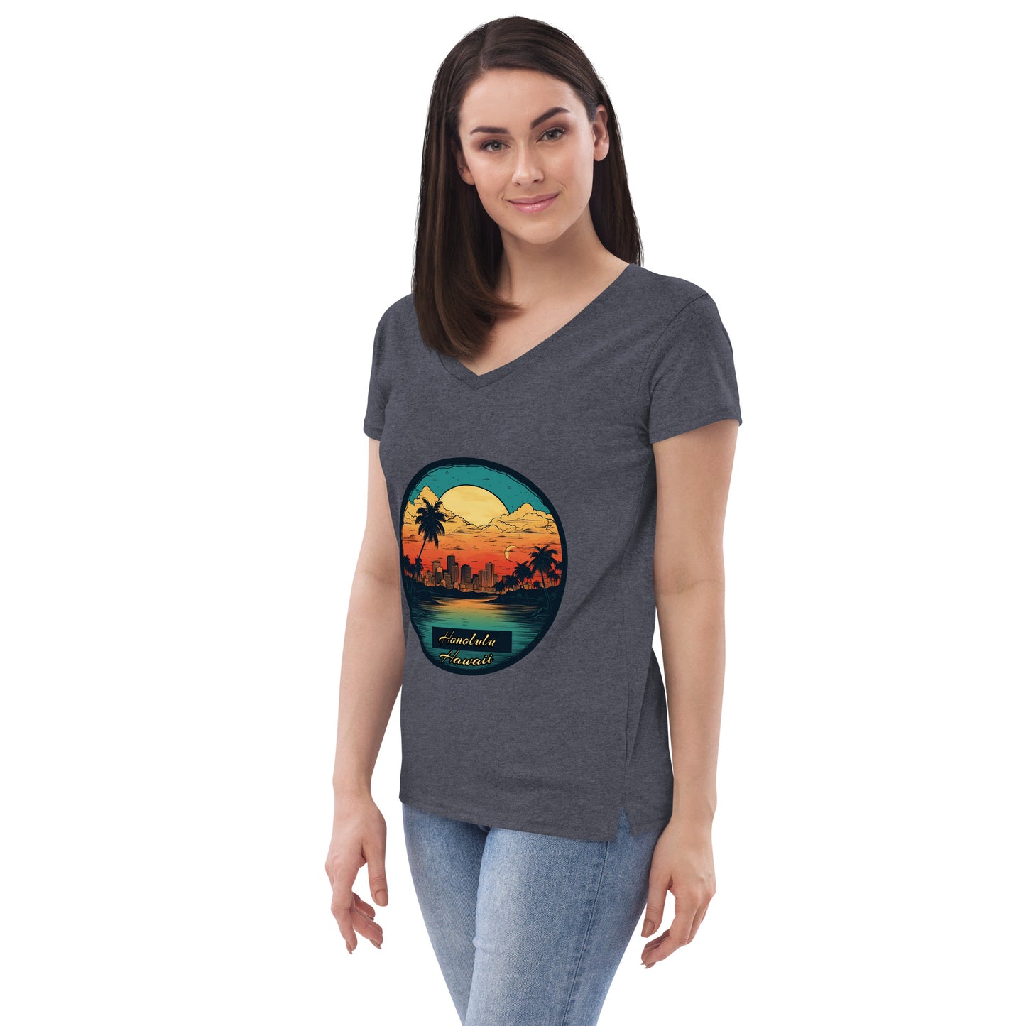 Honolulu Hawaii Souvenir Women’s recycled v-neck t-shirt