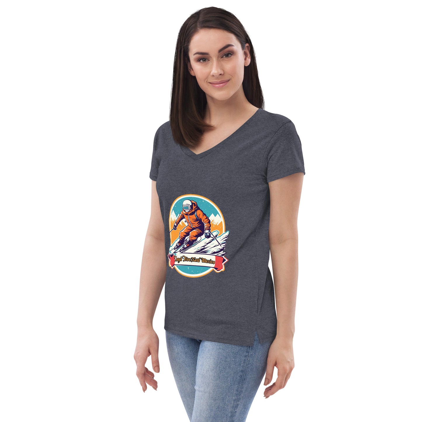 Angel Fire New Mexico Souvenir Women’s recycled v-neck t-shirt