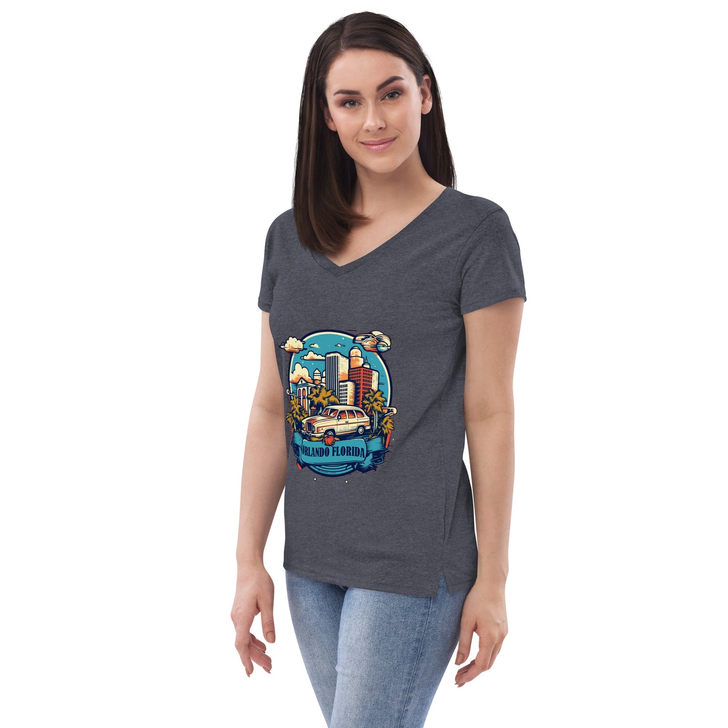 Orlando Florida Souvenir Women’s recycled v-neck t-shirt