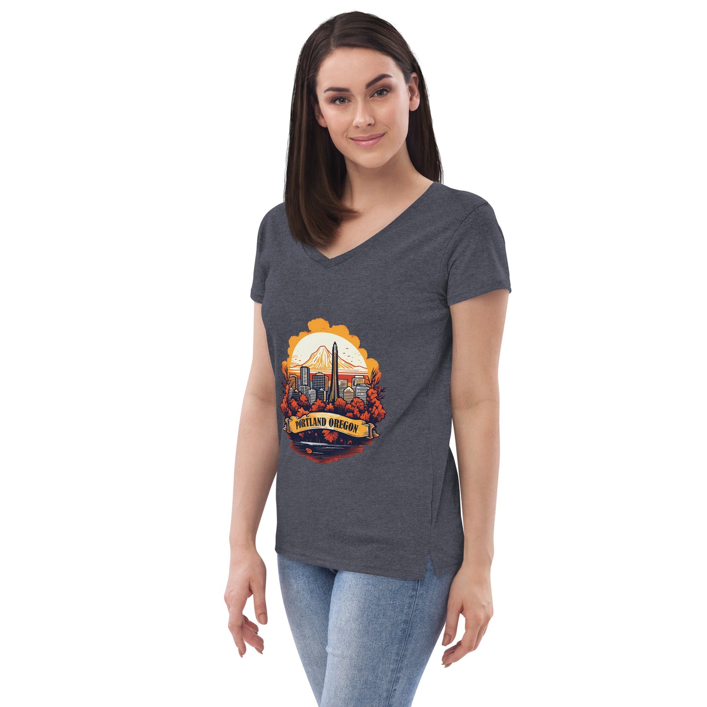 Portland Oregon Souvenir Women’s recycled v-neck t-shirt