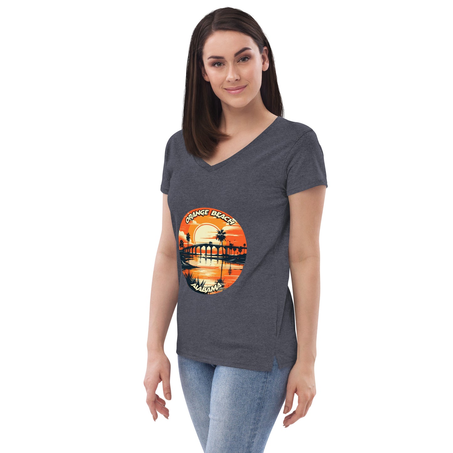 Orange Beach Alabama Souvenir Women’s recycled v-neck t-shirt