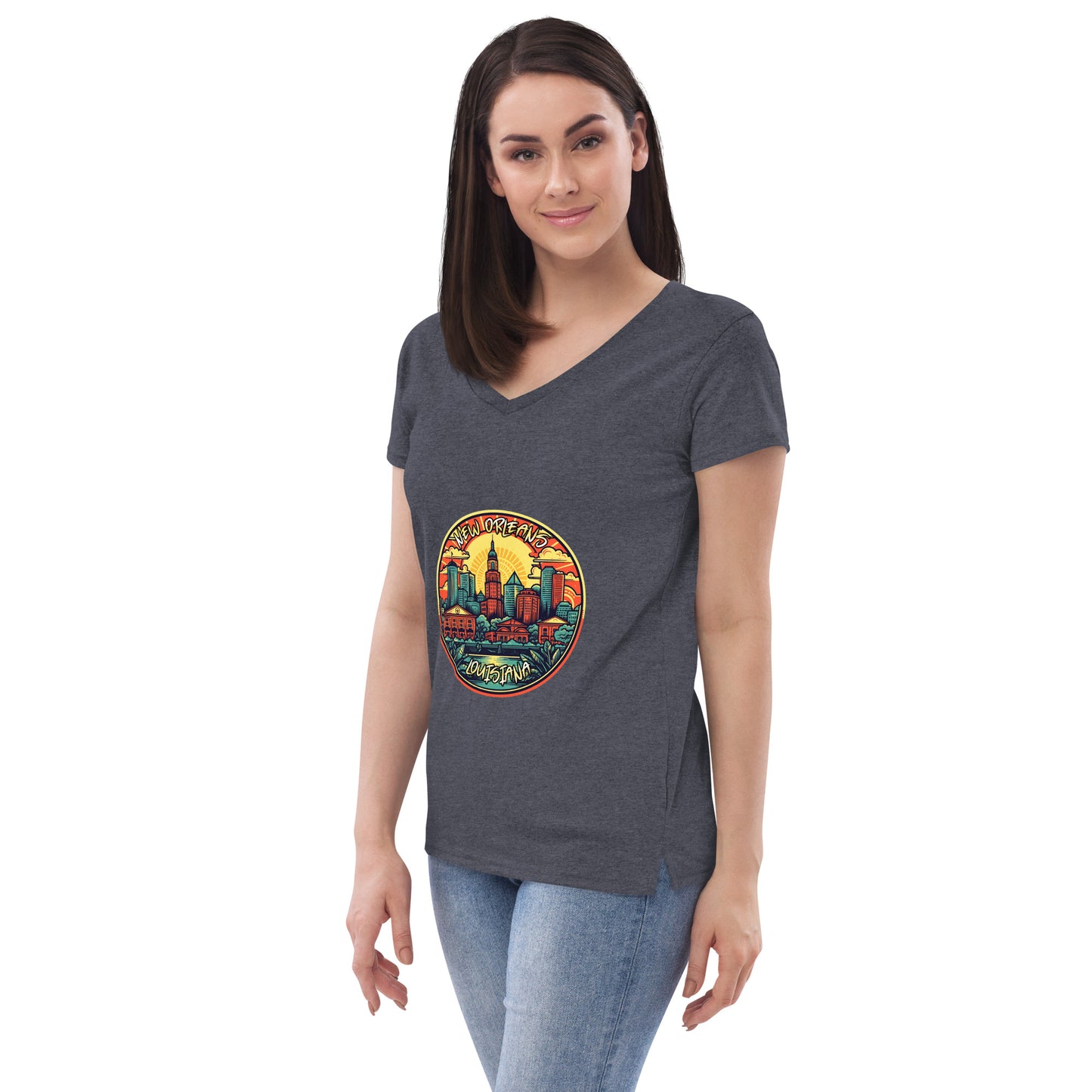 New Orleans Louisiana Souvenir Women’s recycled v-neck t-shirt