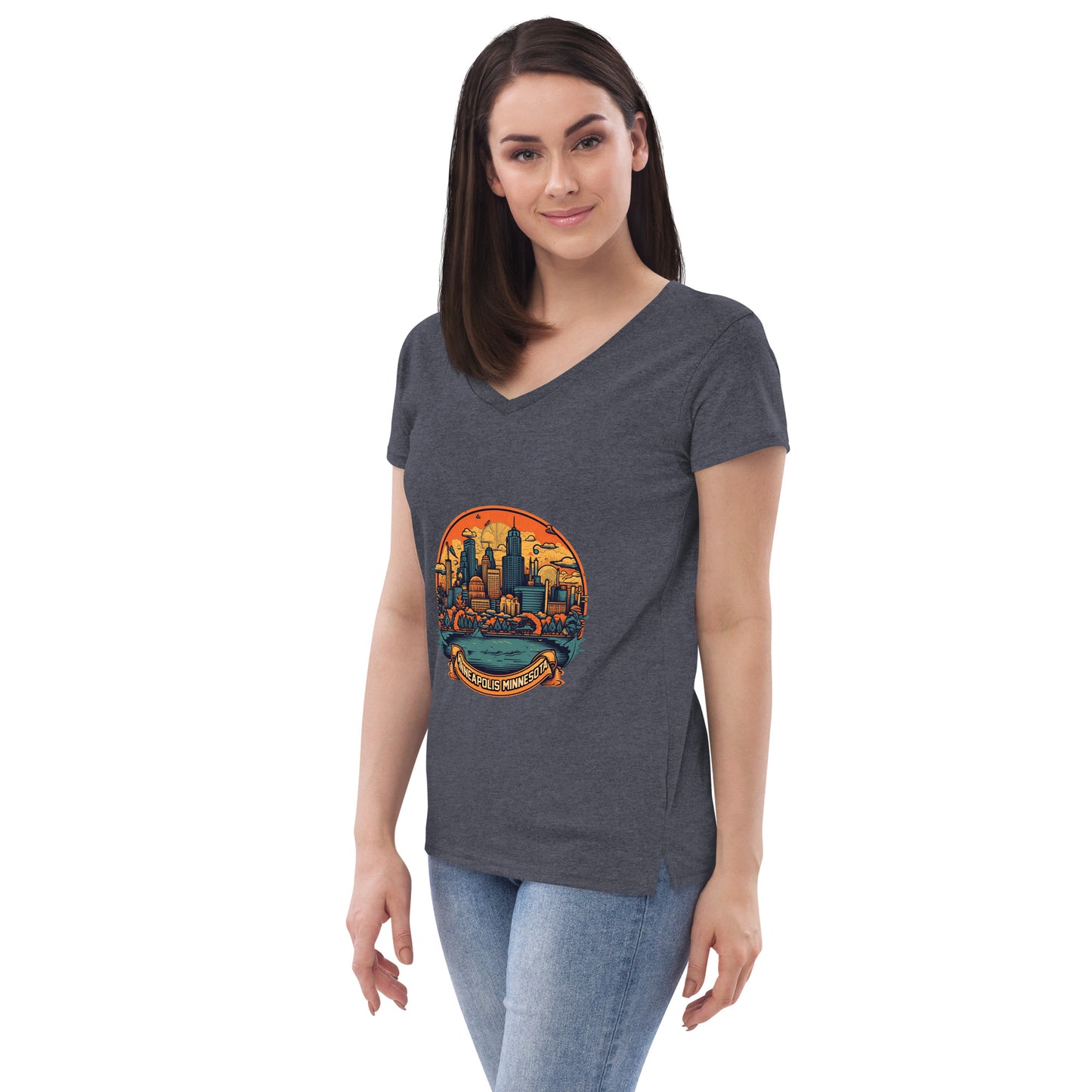 Minneapolis Minnesota Souvenir Women’s recycled v-neck t-shirt