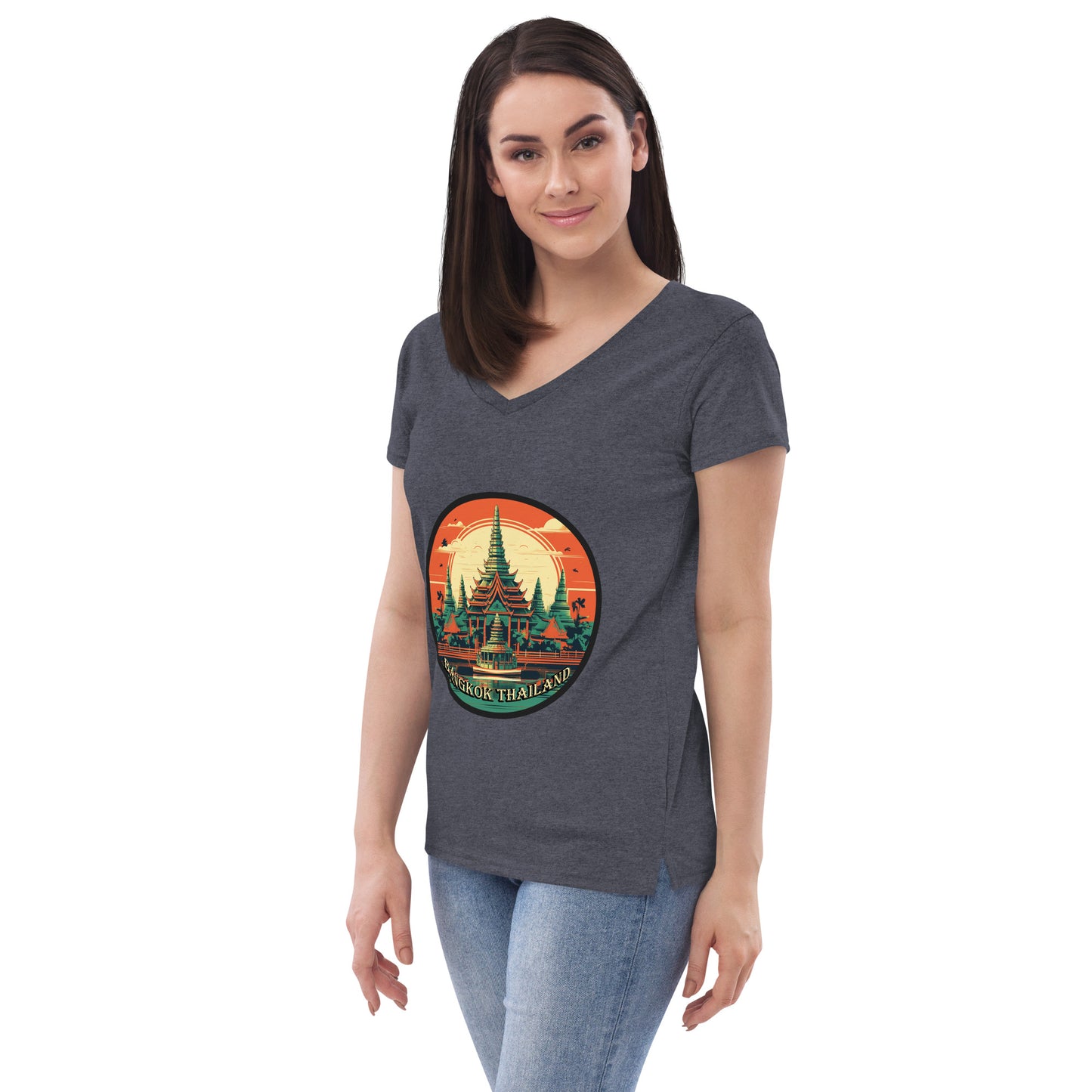 Bangkok Thailand Souvenir Women’s recycled v-neck t-shirt