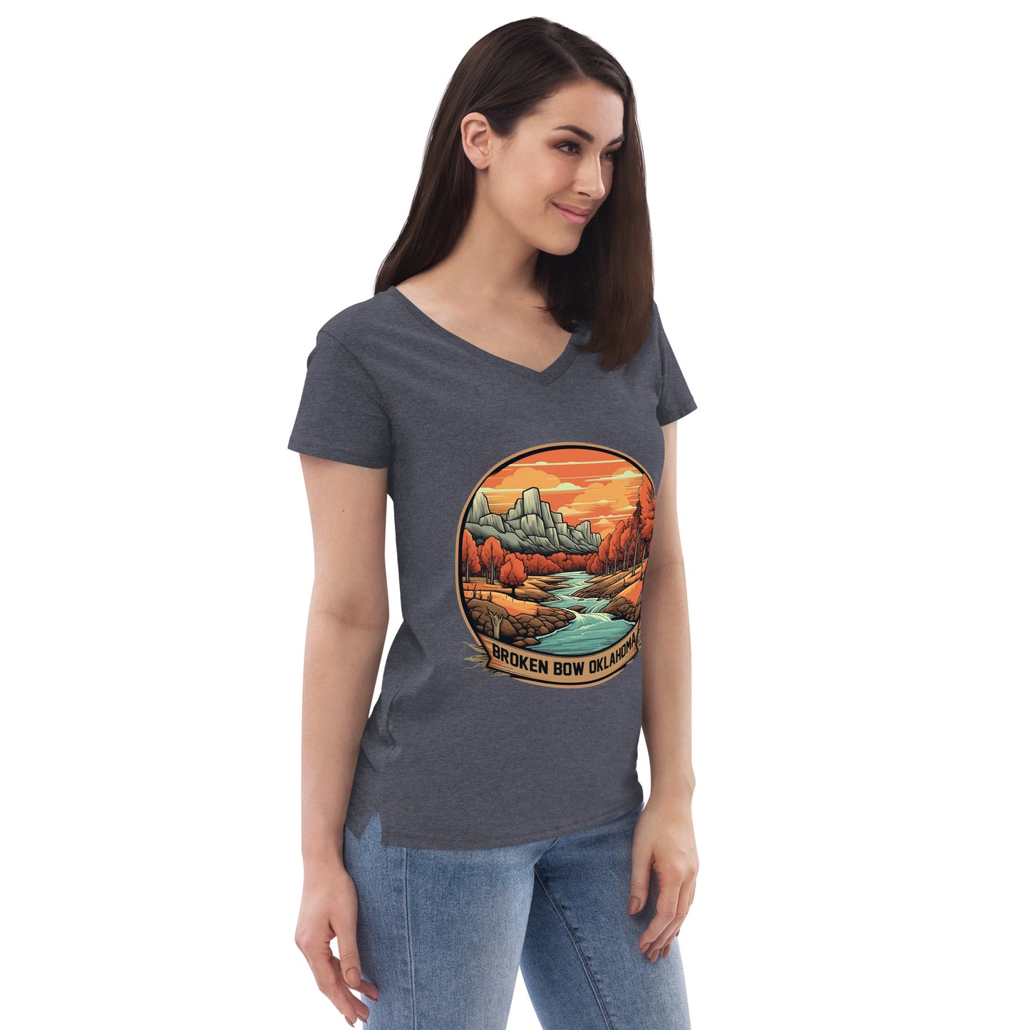 Broken Bow Oklahoma Souvenir Women’s recycled v-neck t-shirt