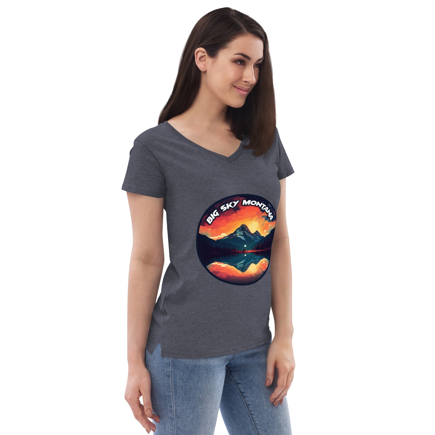 Big Sky Montana Souvenir Women’s recycled v-neck t-shirt