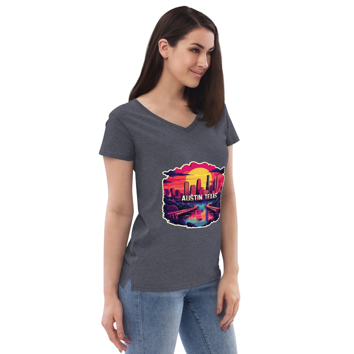 Austin Texas Souvenir Women’s recycled v-neck t-shirt