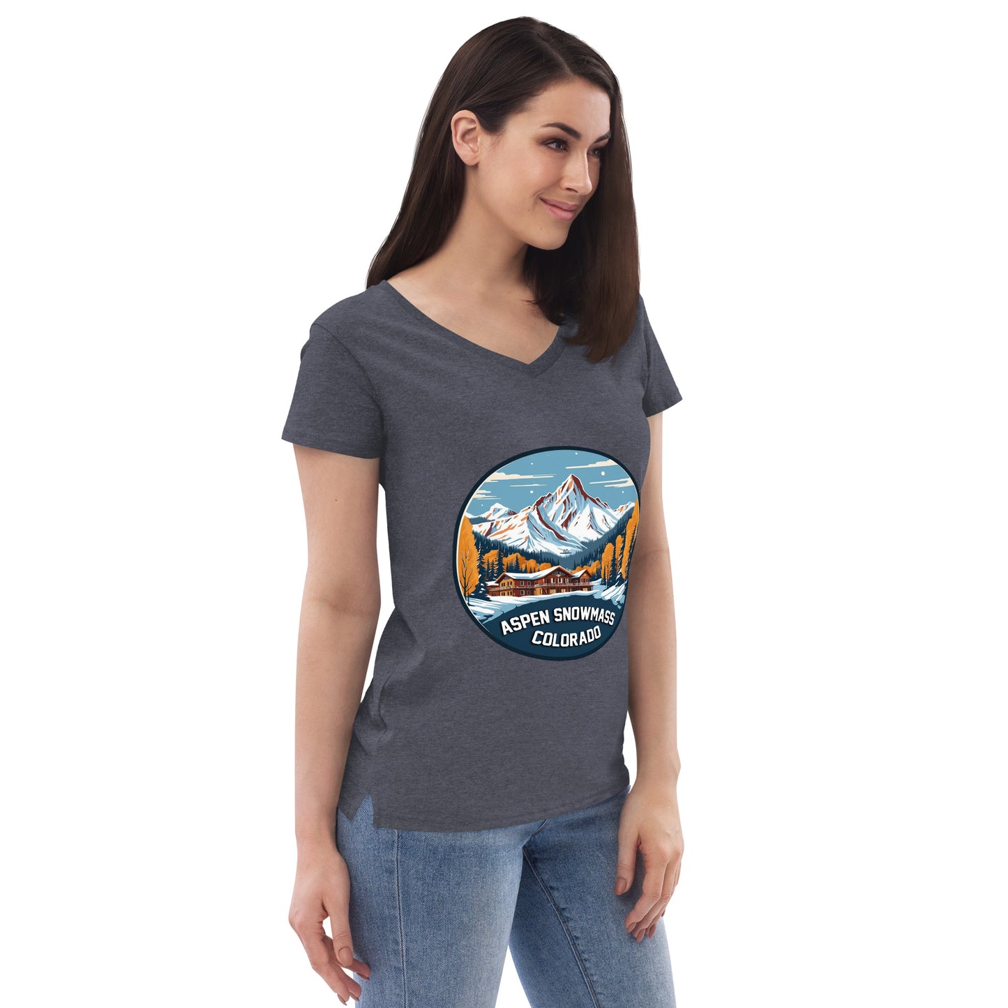 Aspen Snowmass Colorado Souvenir Women’s recycled v-neck t-shirt