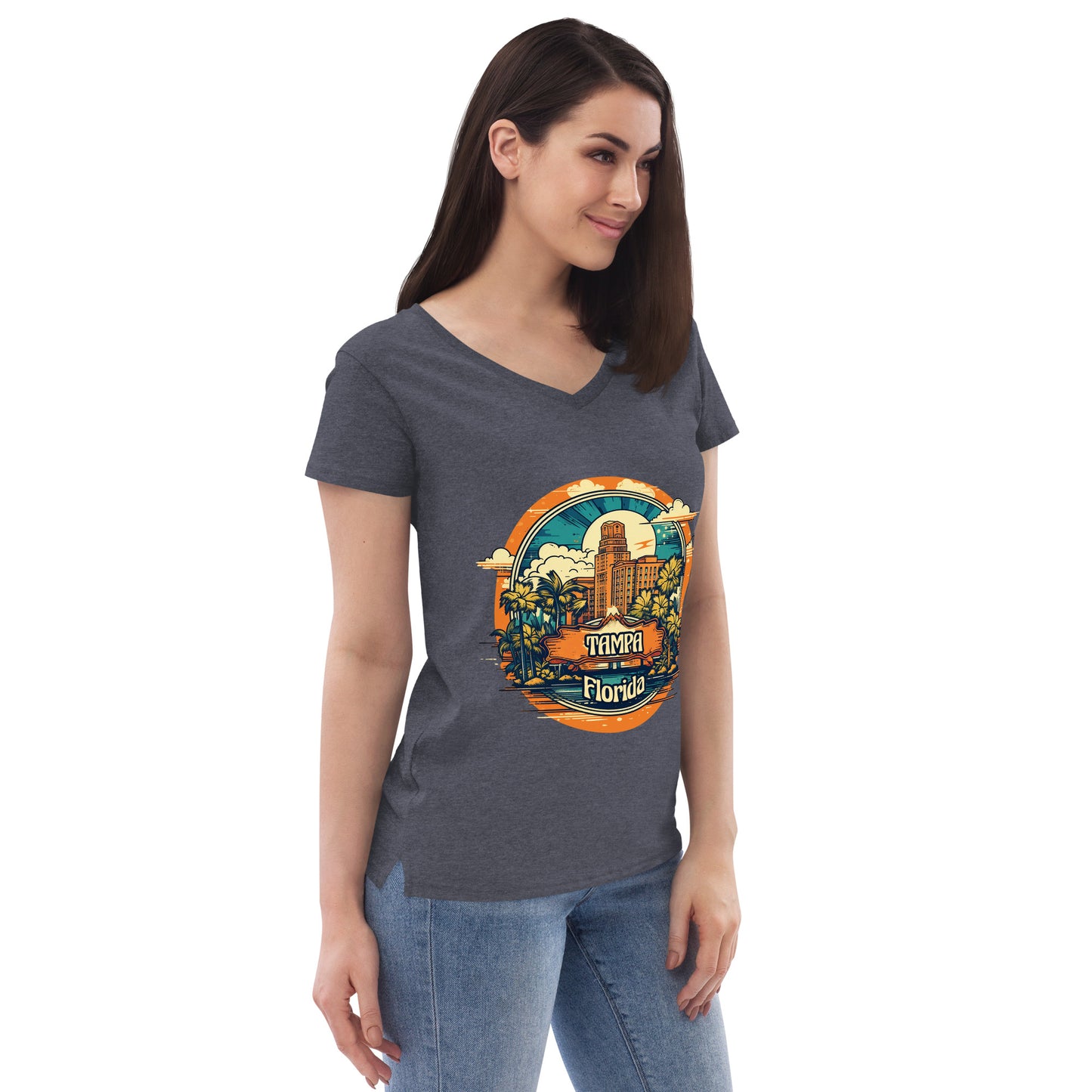 Tampa Florida Souvenir Women’s recycled v-neck t-shirt