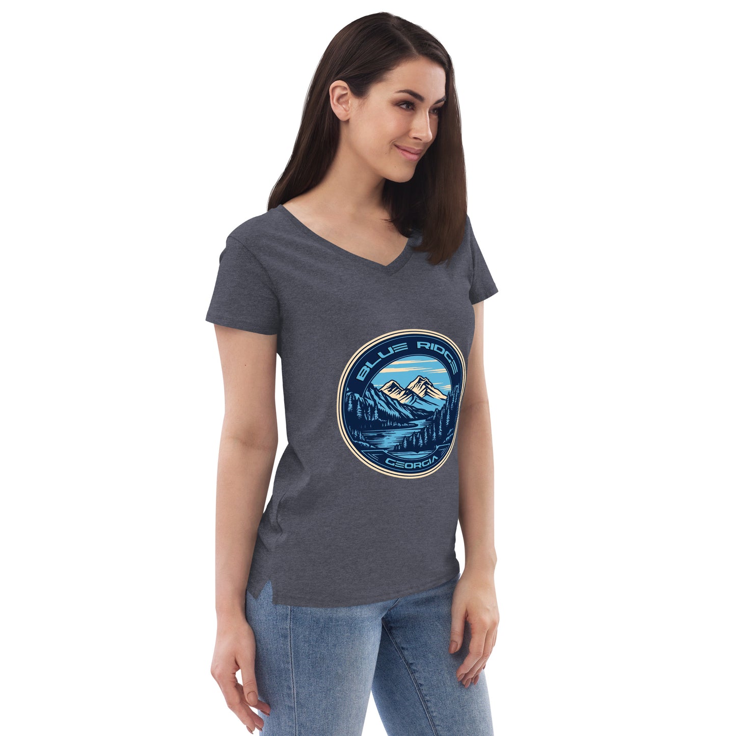 Blue Ridge Georgia Souvenir Women’s recycled v-neck t-shirt