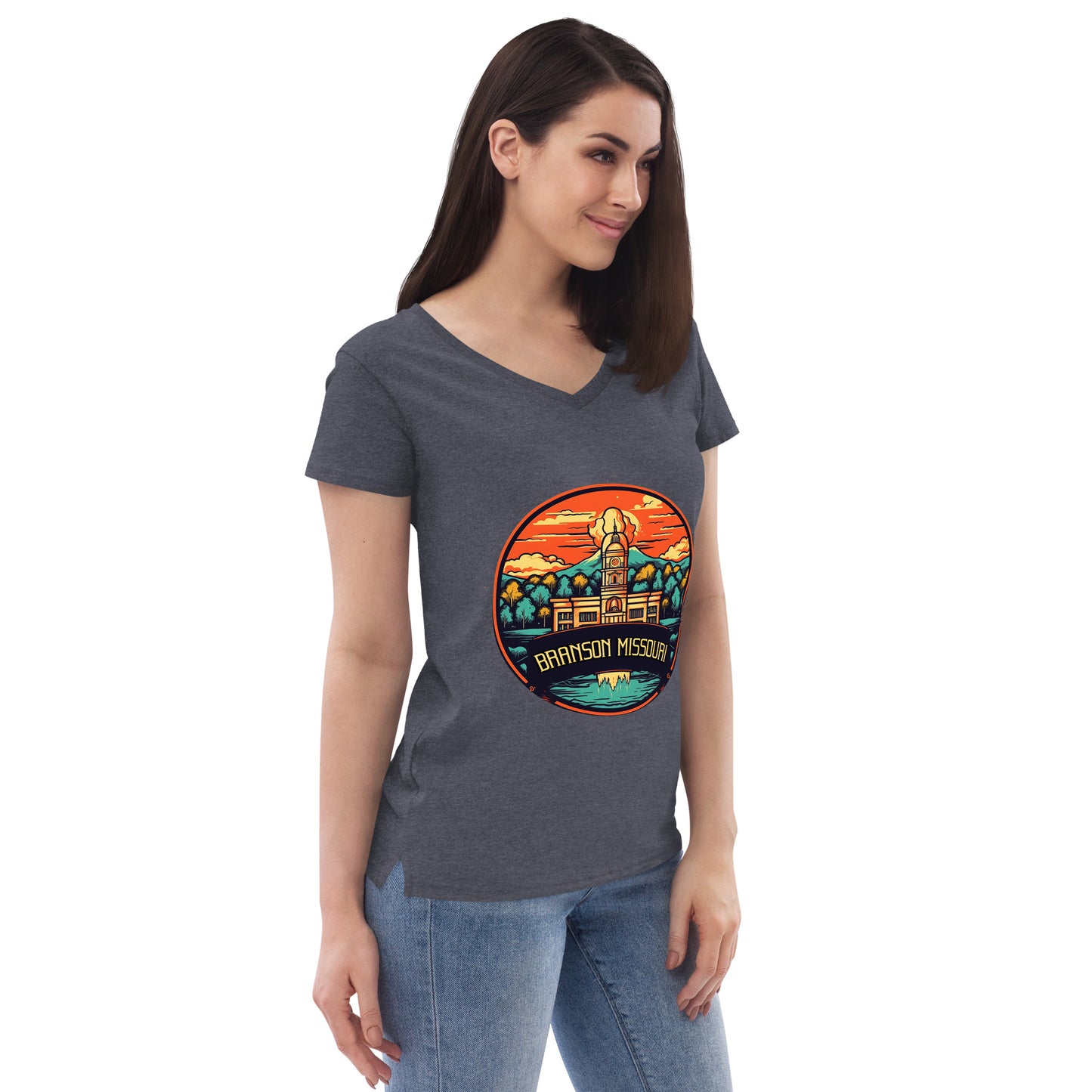 Branson Missouri Souvenir Women’s recycled v-neck t-shirt