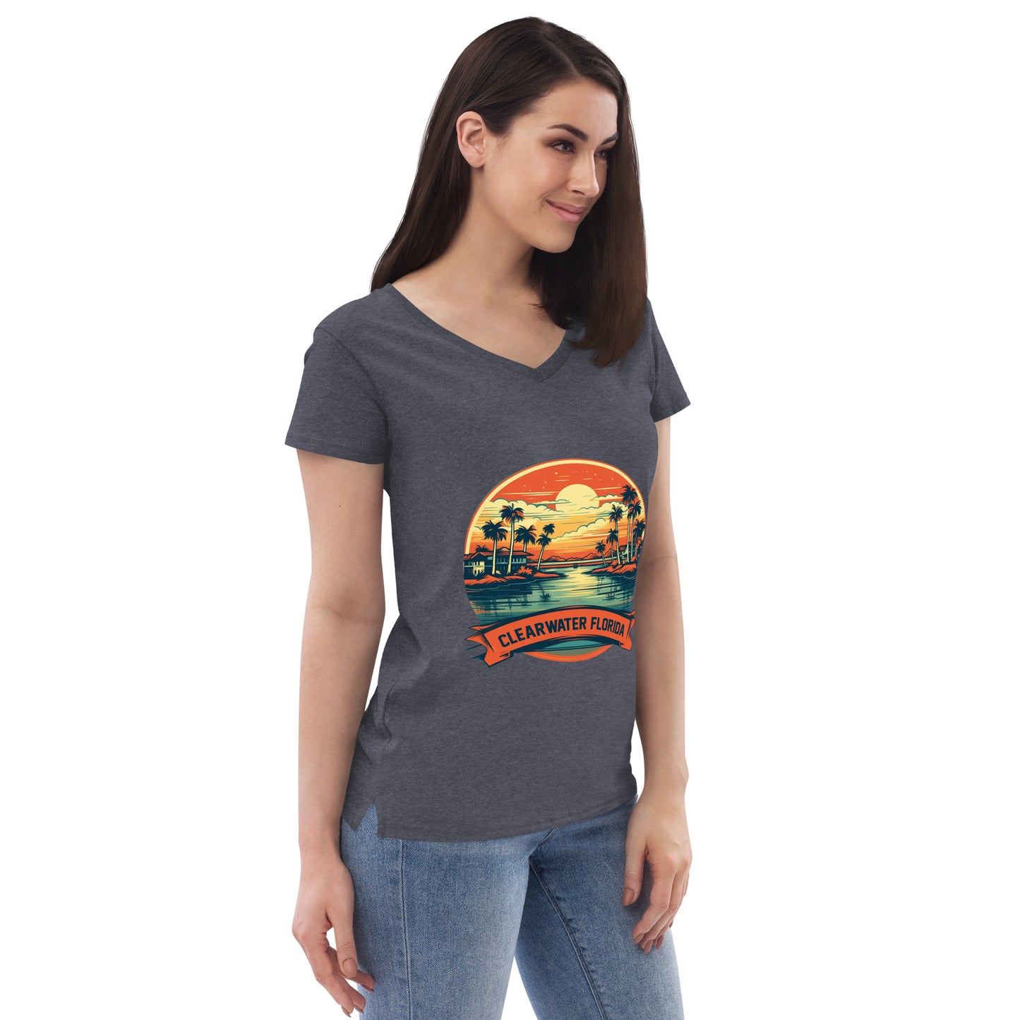 Clearwater Florida Souvenir Women’s recycled v-neck t-shirt