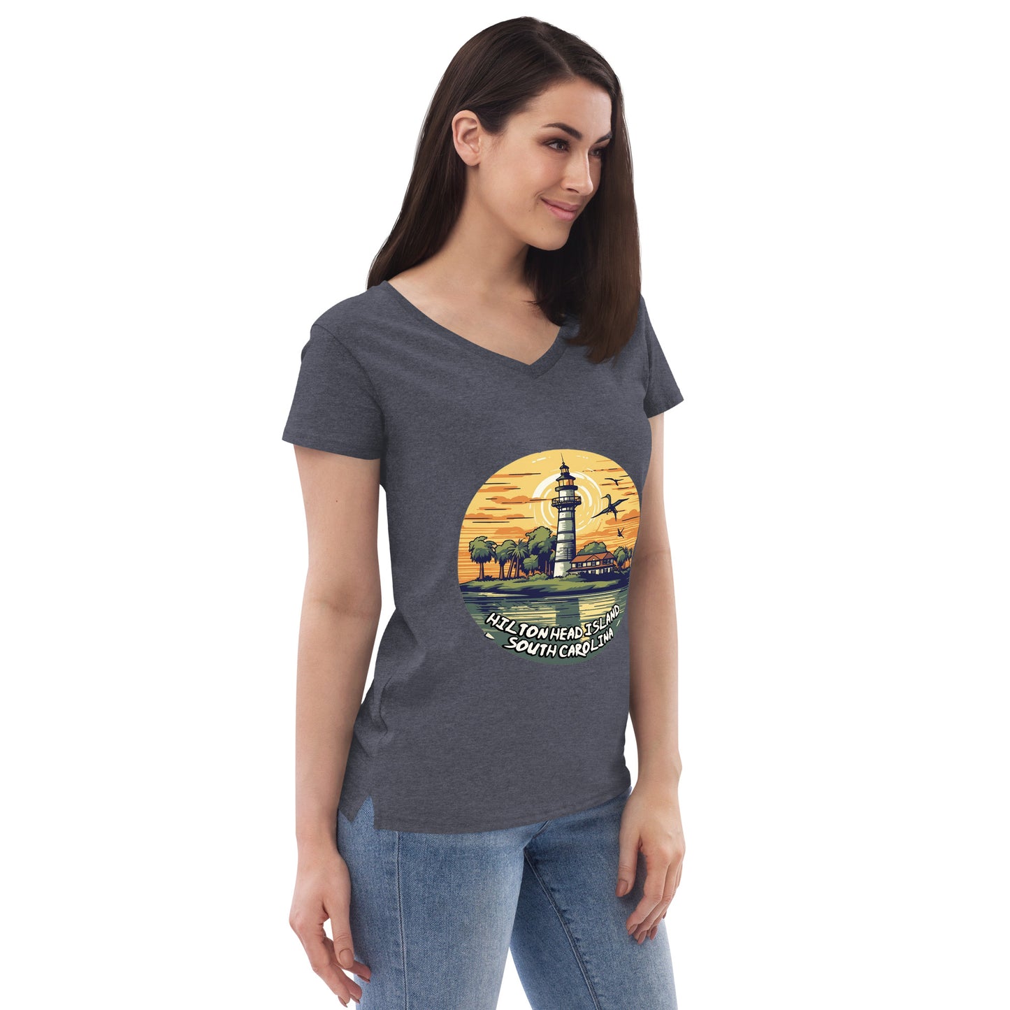 Hilton Head Island South Carolina Souvenir Women’s recycled v-neck t-shirt