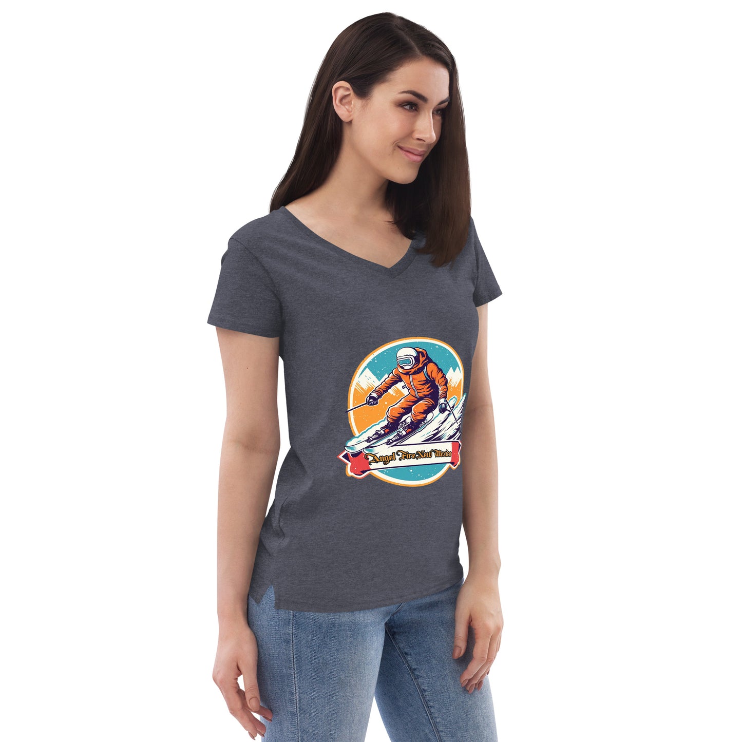 Angel Fire New Mexico Souvenir Women’s recycled v-neck t-shirt