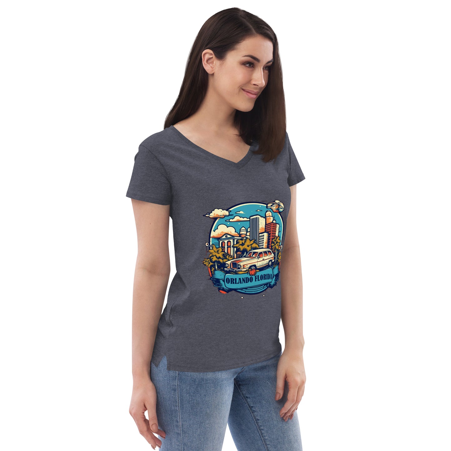 Orlando Florida Souvenir Women’s recycled v-neck t-shirt