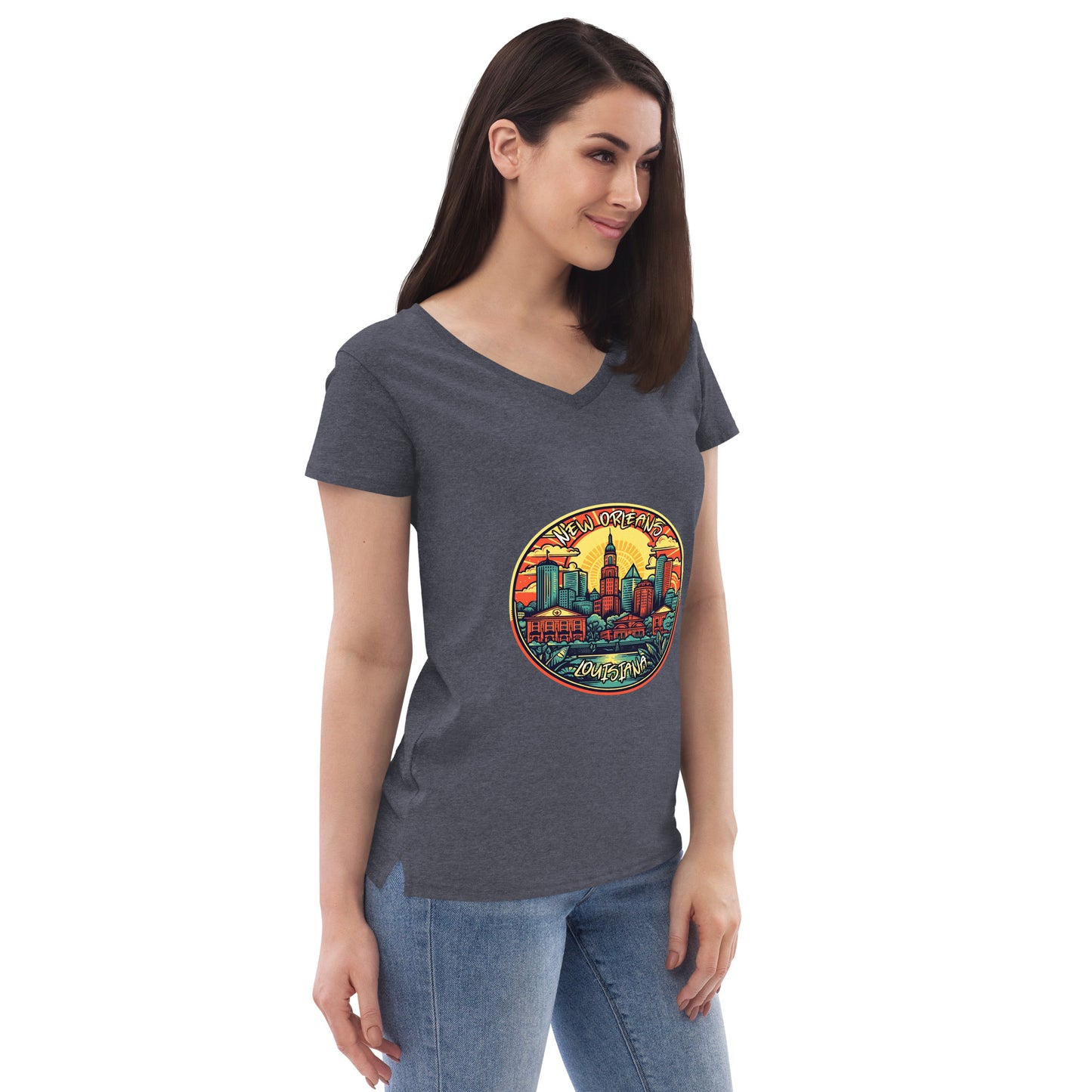 New Orleans Louisiana Souvenir Women’s recycled v-neck t-shirt