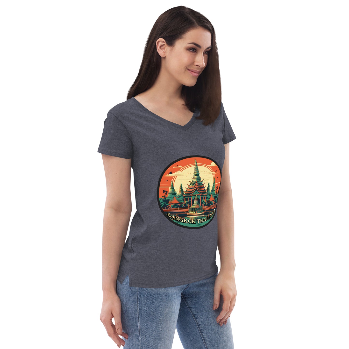 Bangkok Thailand Souvenir Women’s recycled v-neck t-shirt