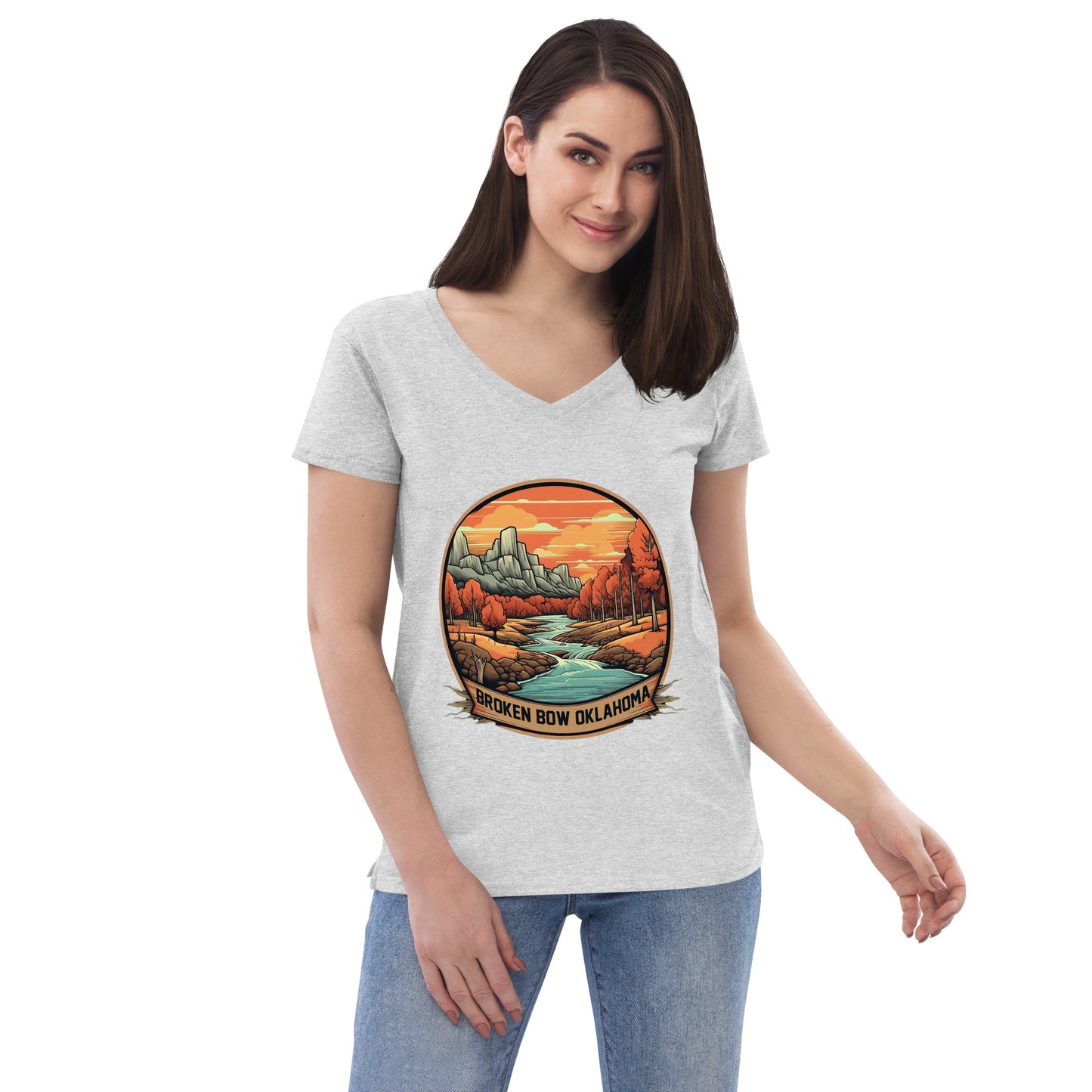 Broken Bow Oklahoma Souvenir Women’s recycled v-neck t-shirt