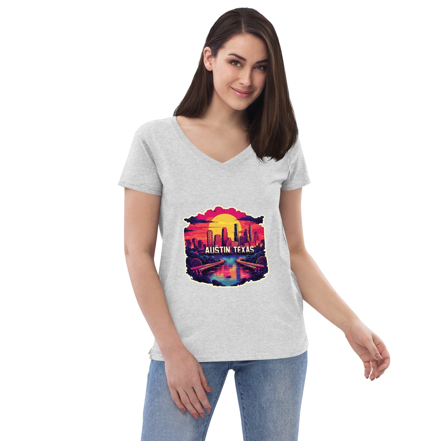 Austin Texas Souvenir Women’s recycled v-neck t-shirt