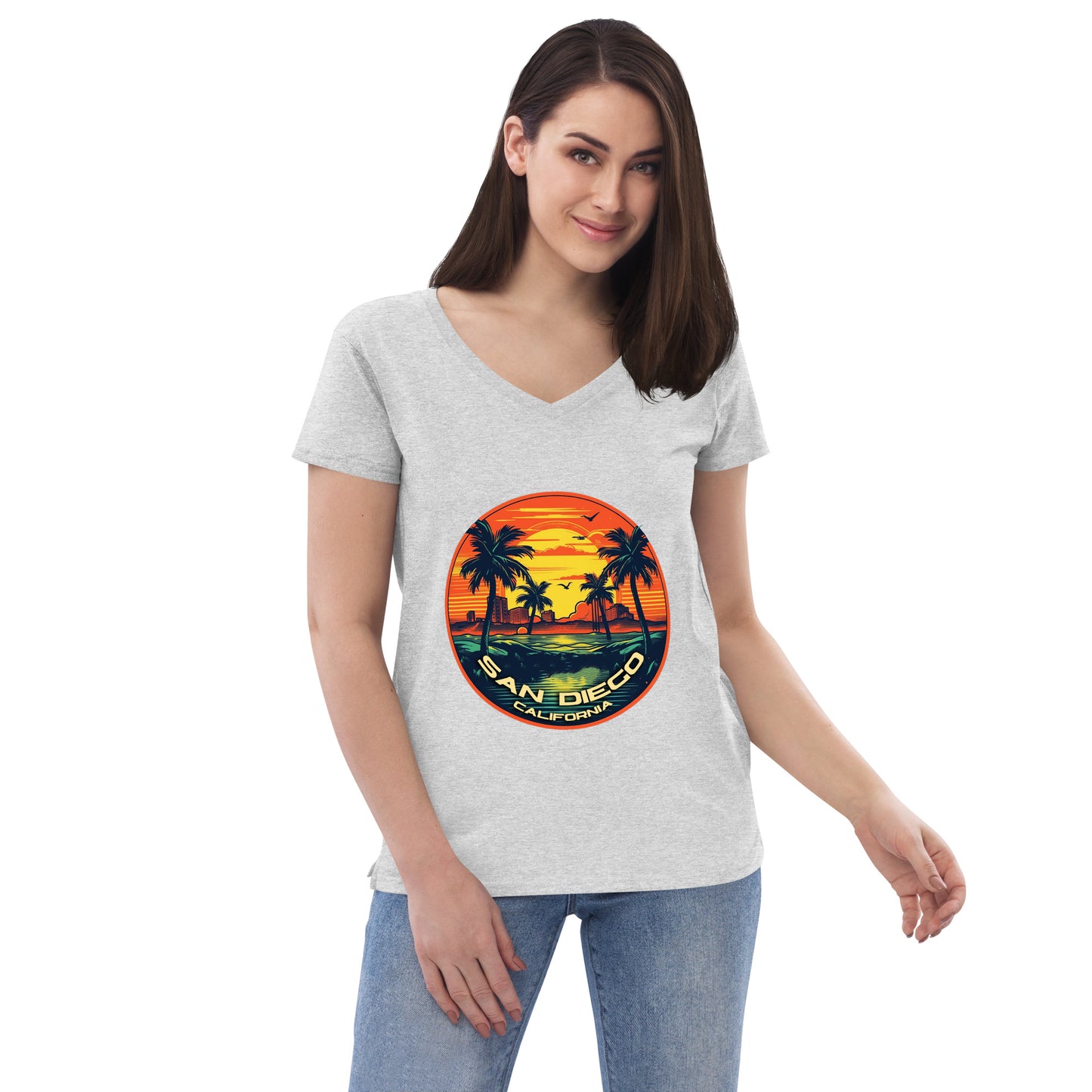 San Diego California Souvenir Women’s recycled v-neck t-shirt