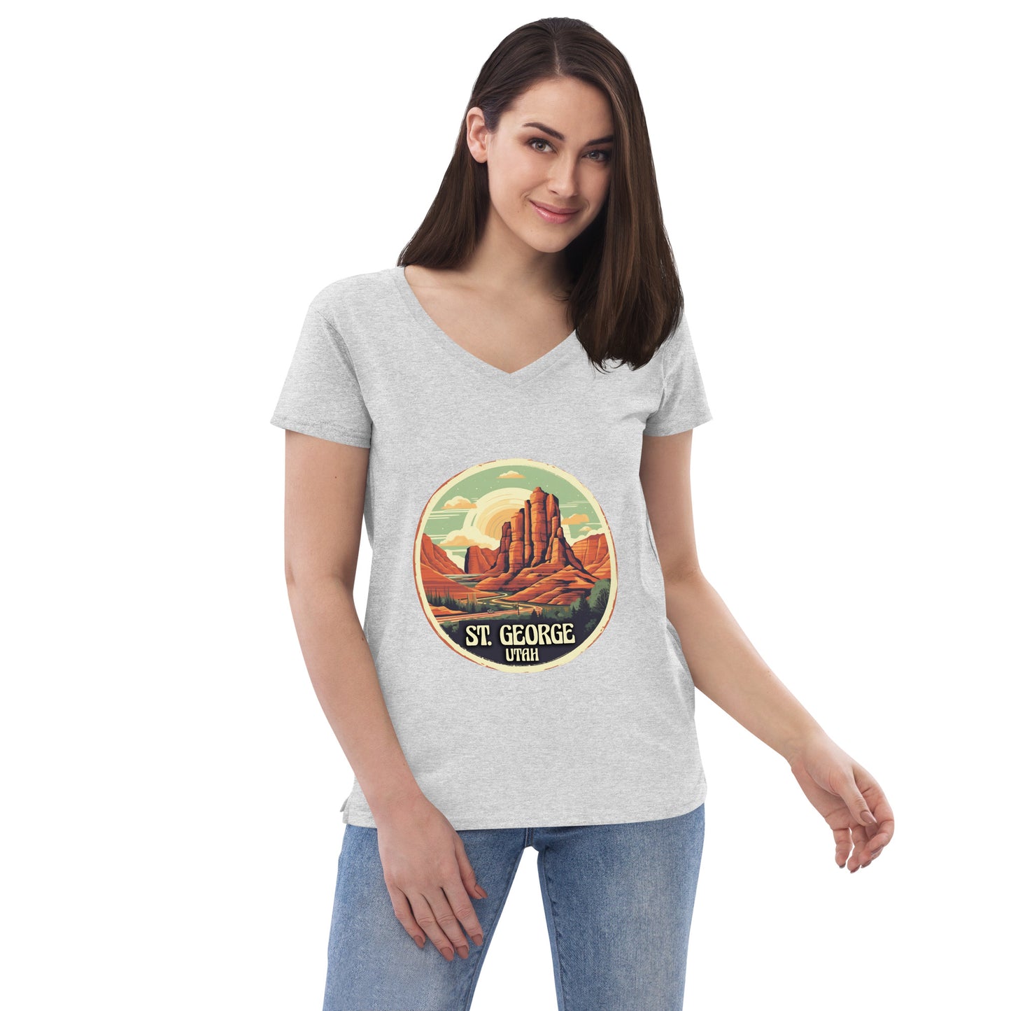 St. George Utah Souvenir Women’s recycled v-neck t-shirt