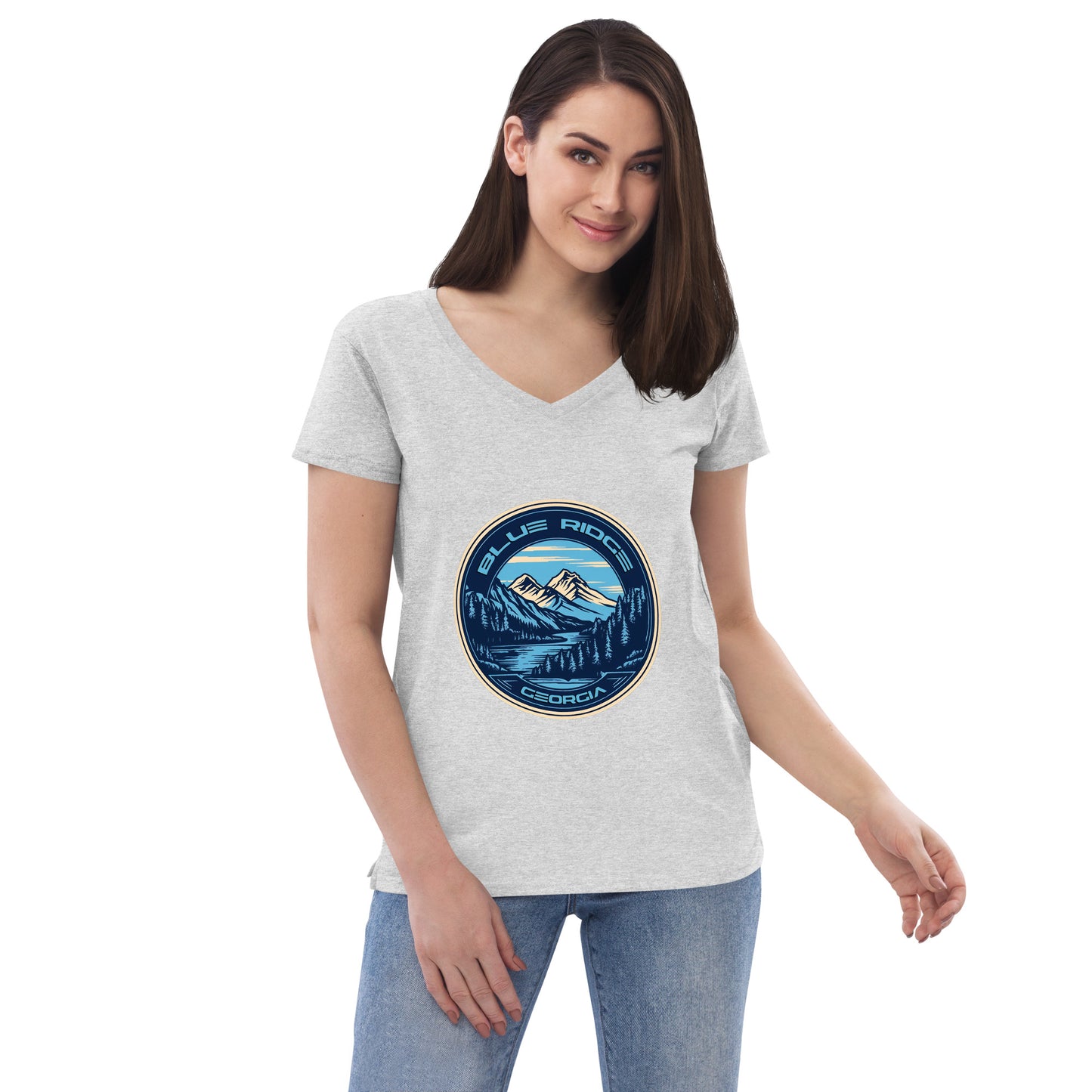 Blue Ridge Georgia Souvenir Women’s recycled v-neck t-shirt