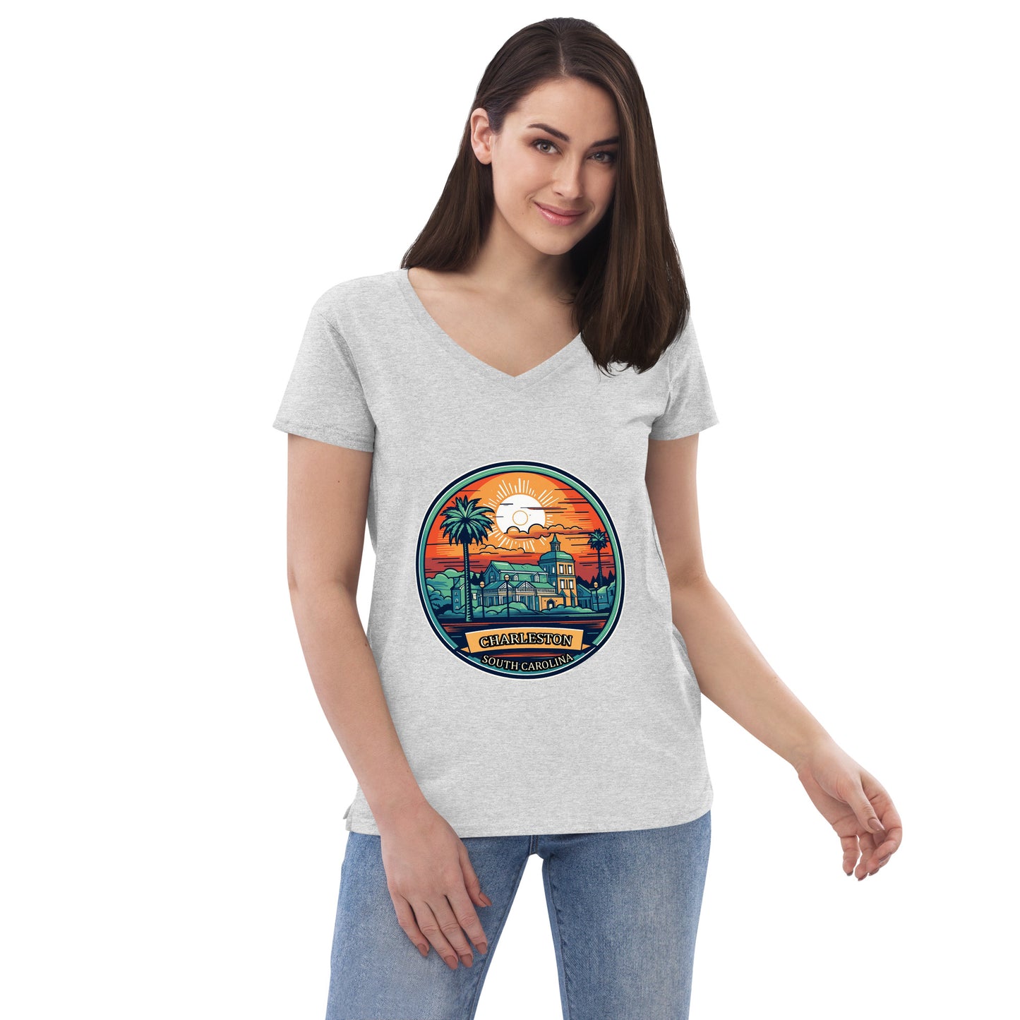 Charleston South Carolina Souvenir Women’s recycled v-neck t-shirt