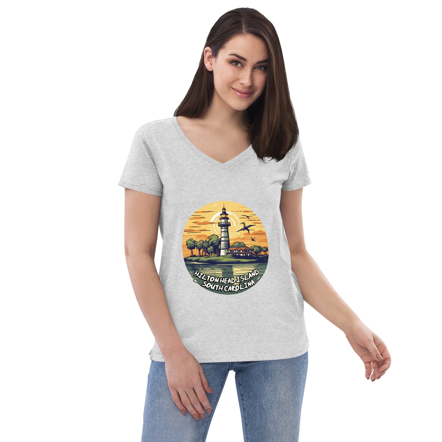 Hilton Head Island South Carolina Souvenir Women’s recycled v-neck t-shirt