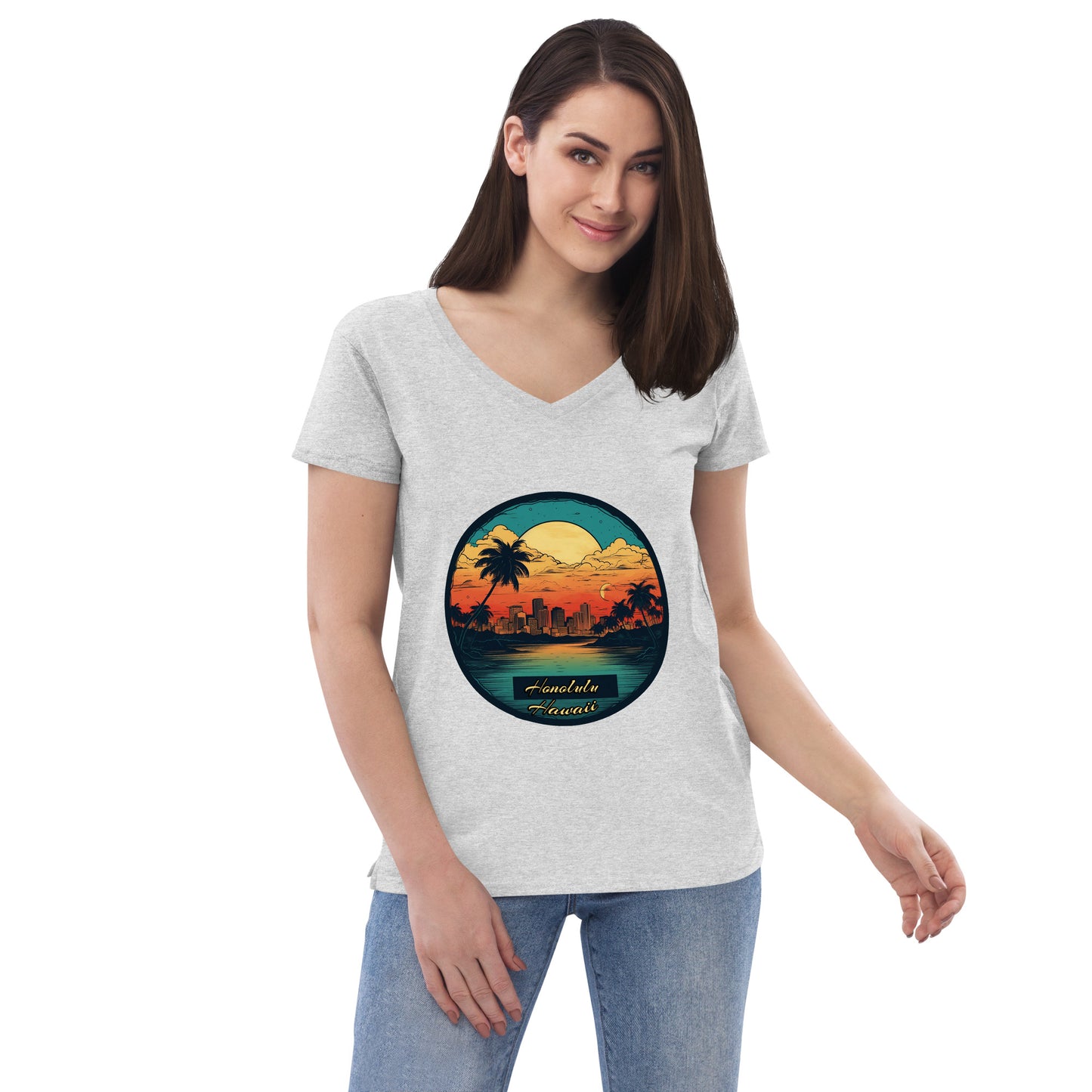 Honolulu Hawaii Souvenir Women’s recycled v-neck t-shirt