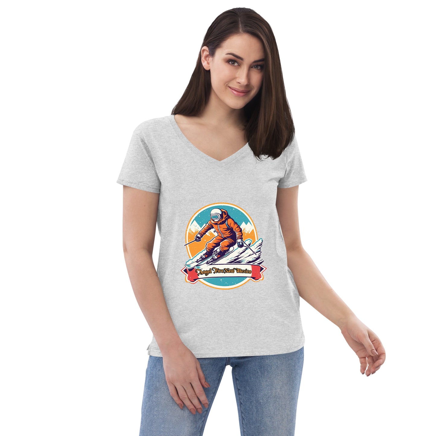 Angel Fire New Mexico Souvenir Women’s recycled v-neck t-shirt