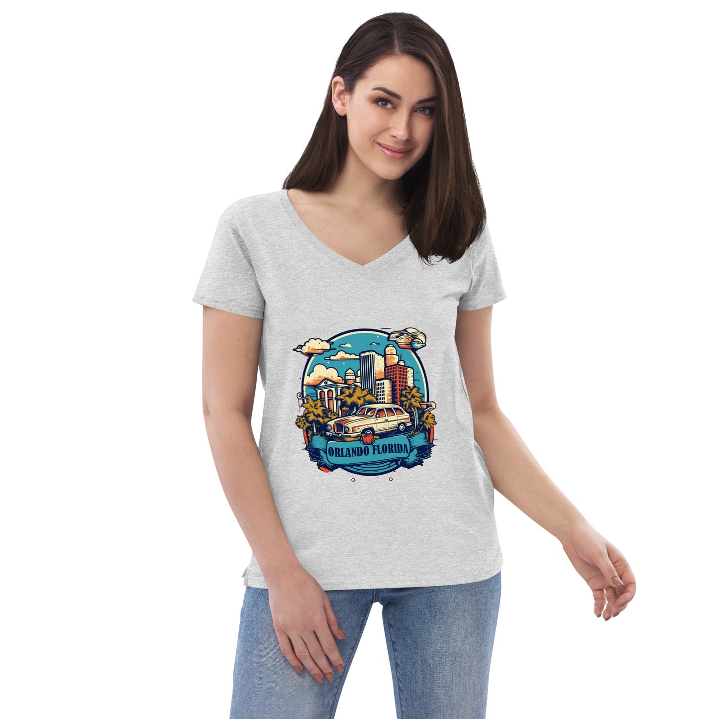 Orlando Florida Souvenir Women’s recycled v-neck t-shirt