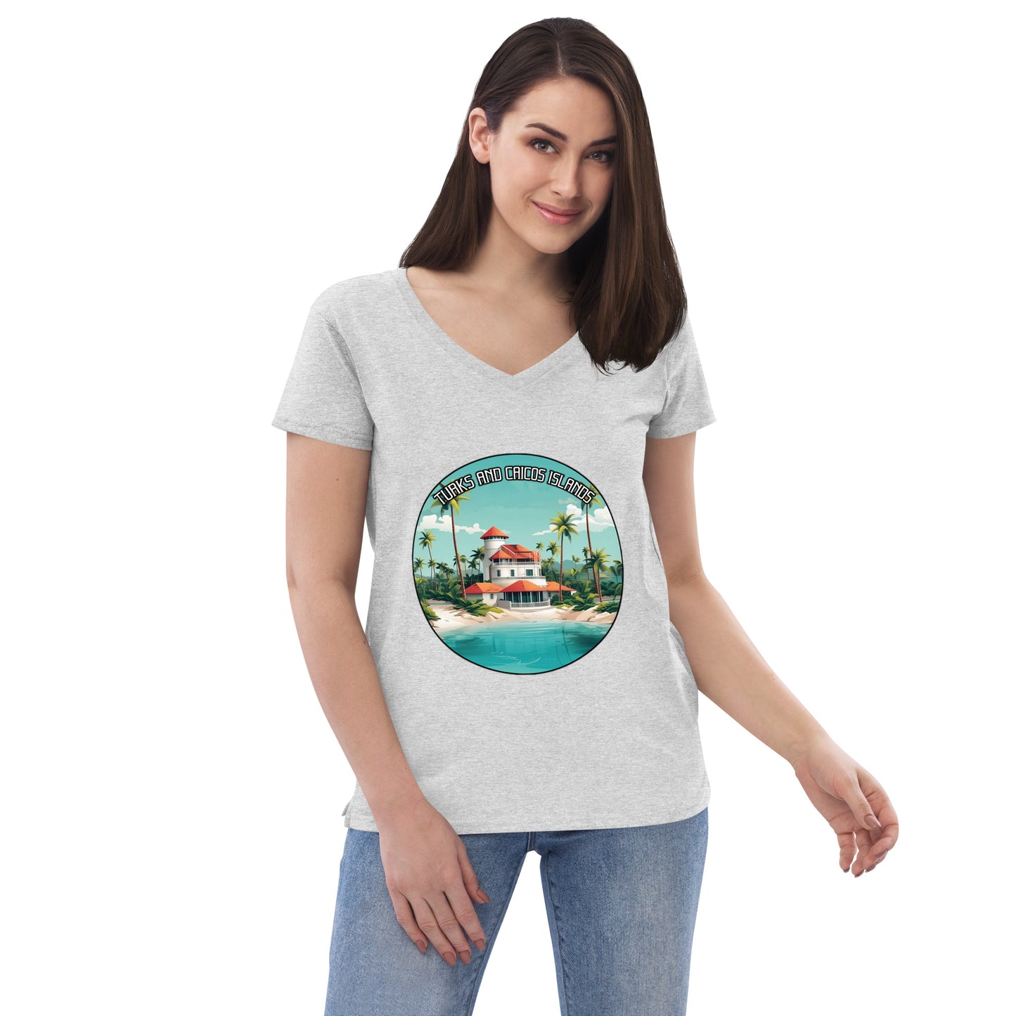 Turks and Caicos Islands Souvenir Women’s recycled v-neck t-shirt