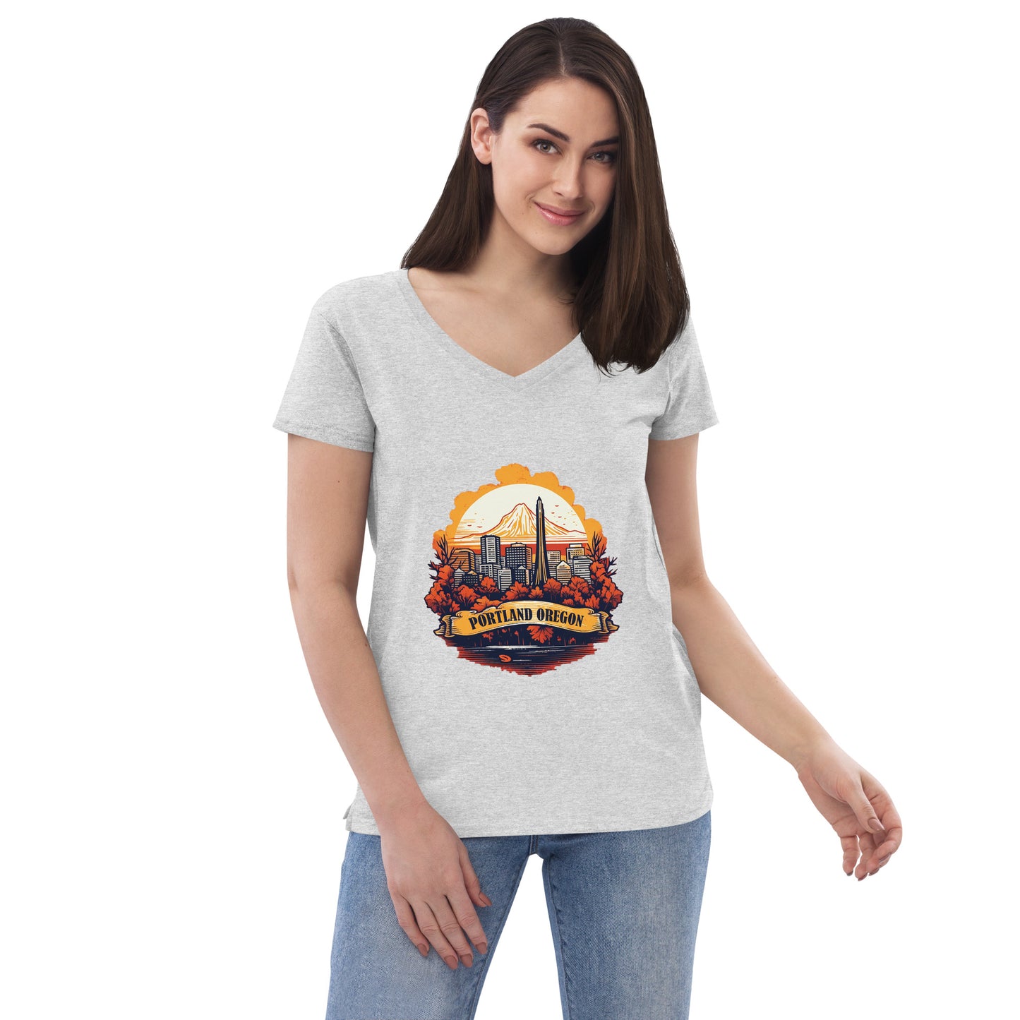 Portland Oregon Souvenir Women’s recycled v-neck t-shirt