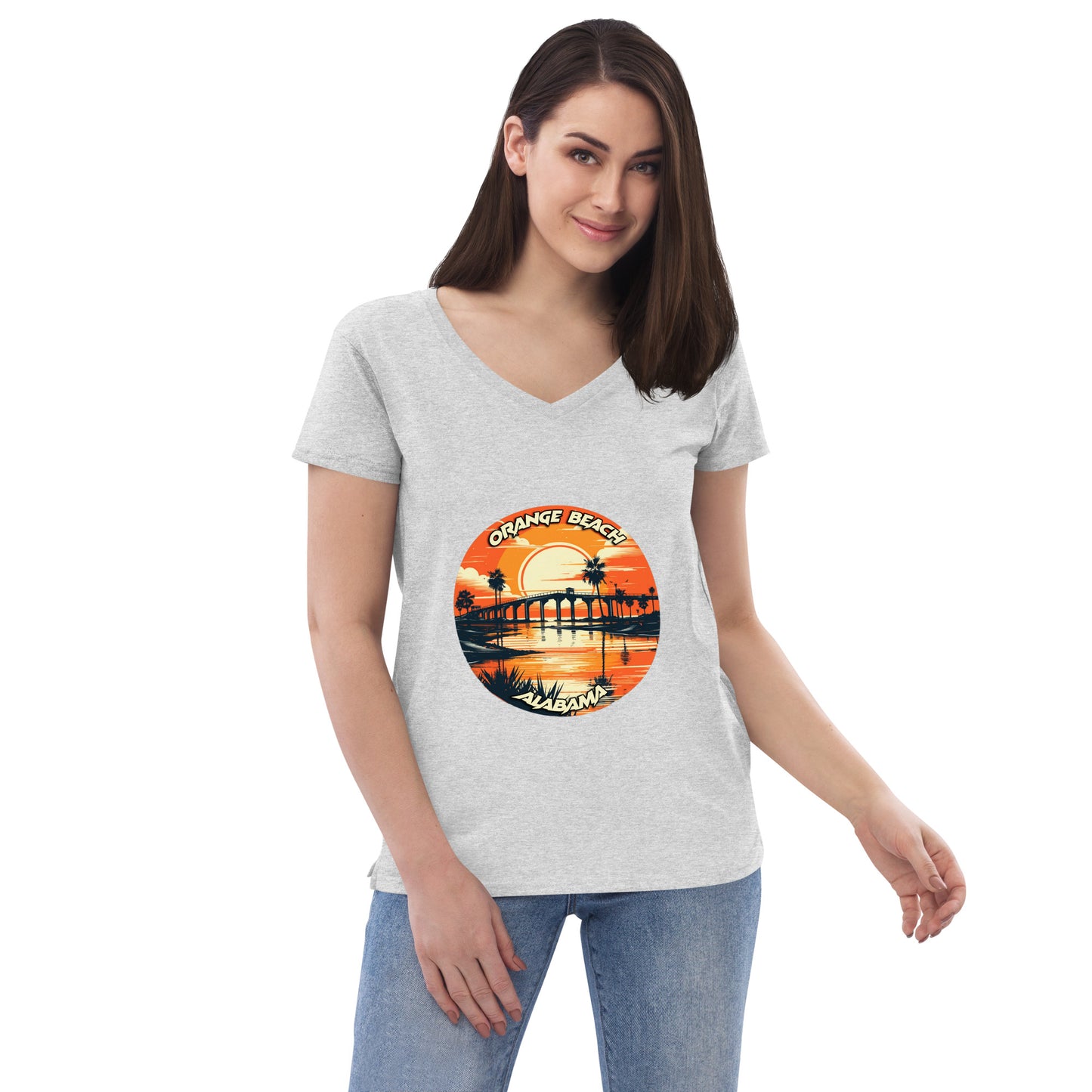 Orange Beach Alabama Souvenir Women’s recycled v-neck t-shirt