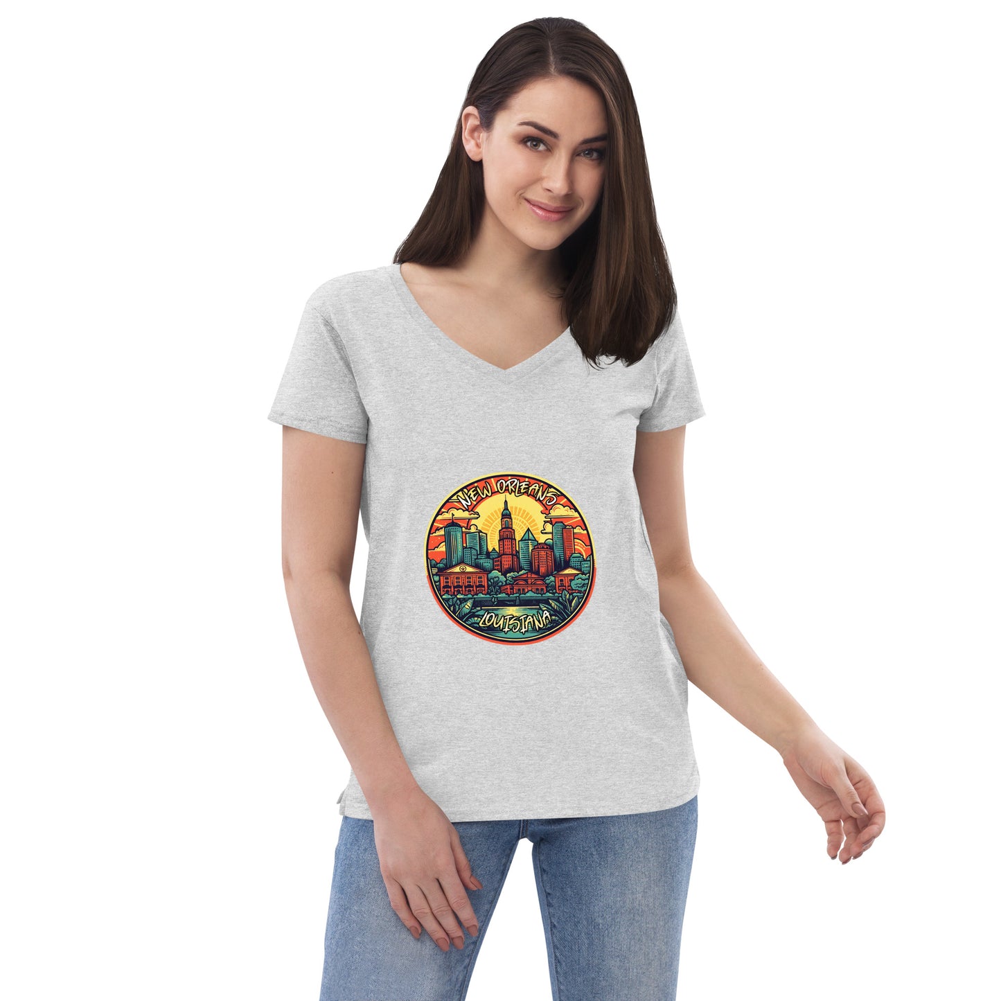 New Orleans Louisiana Souvenir Women’s recycled v-neck t-shirt