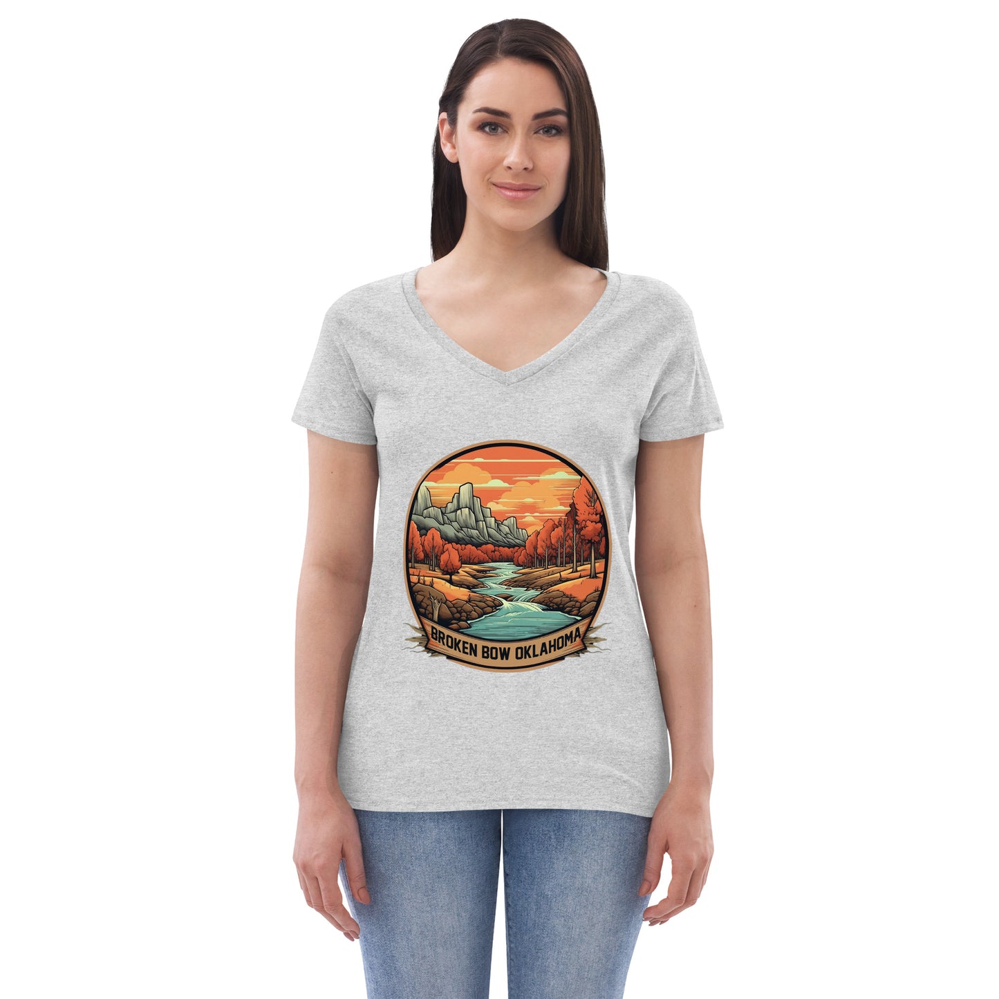 Broken Bow Oklahoma Souvenir Women’s recycled v-neck t-shirt