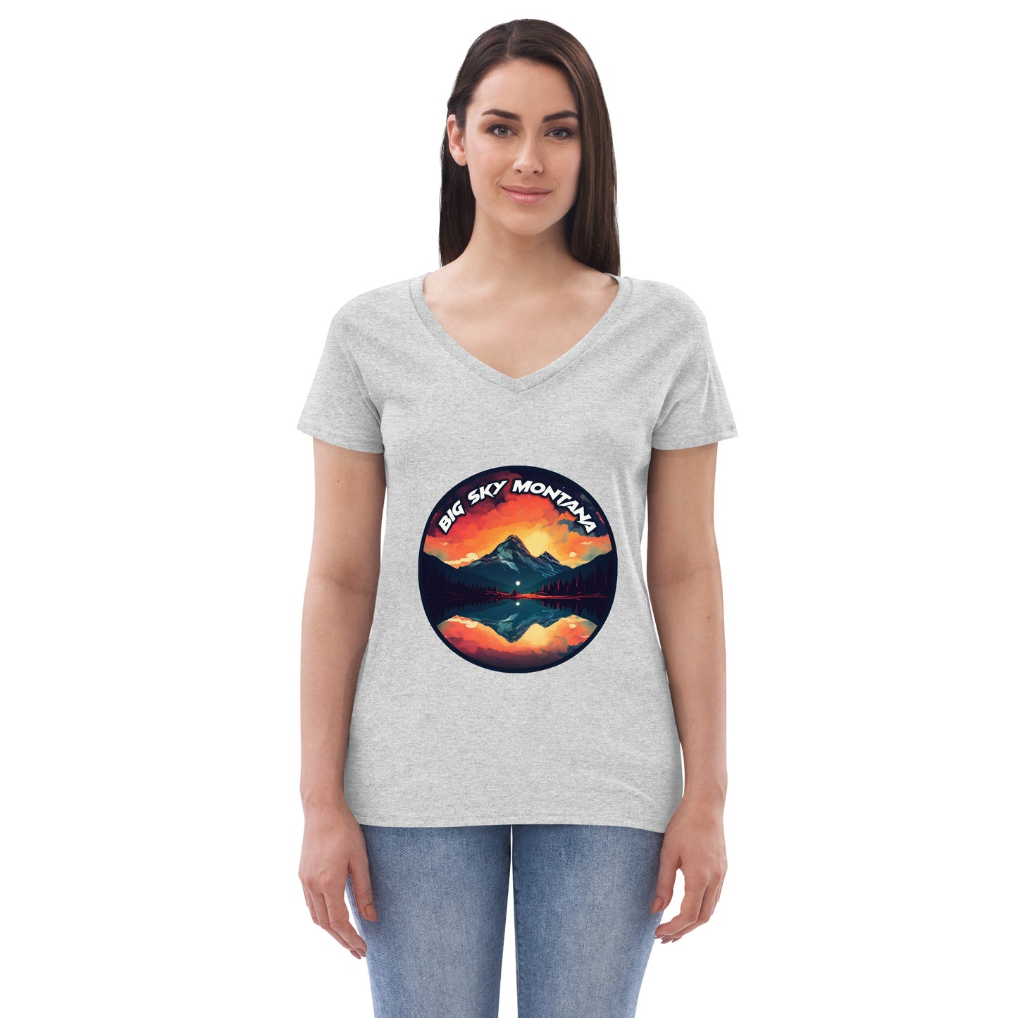 Big Sky Montana Souvenir Women’s recycled v-neck t-shirt