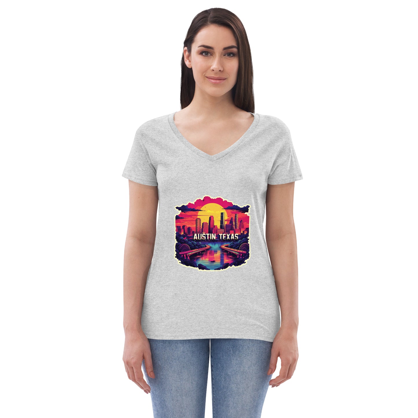 Austin Texas Souvenir Women’s recycled v-neck t-shirt