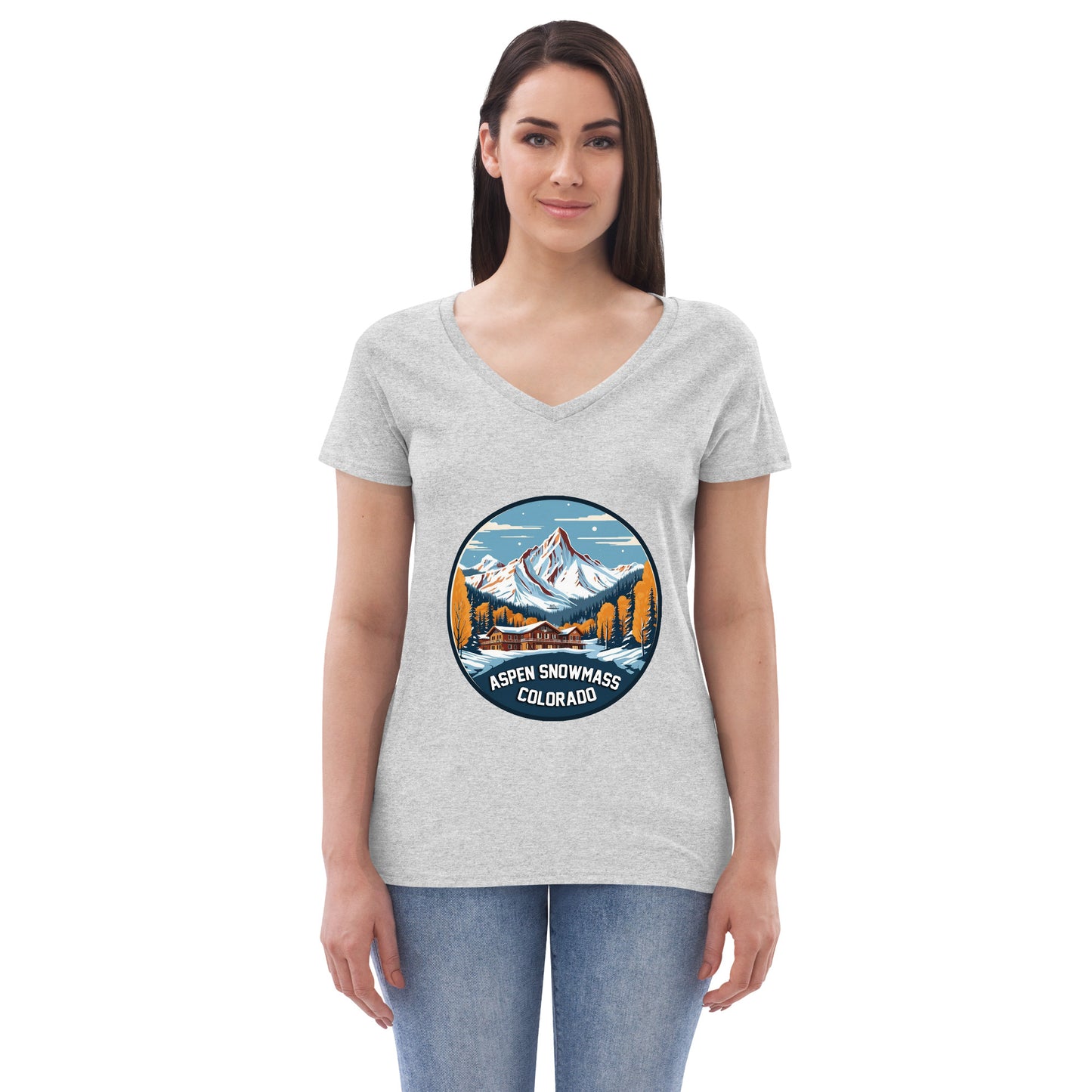 Aspen Snowmass Colorado Souvenir Women’s recycled v-neck t-shirt