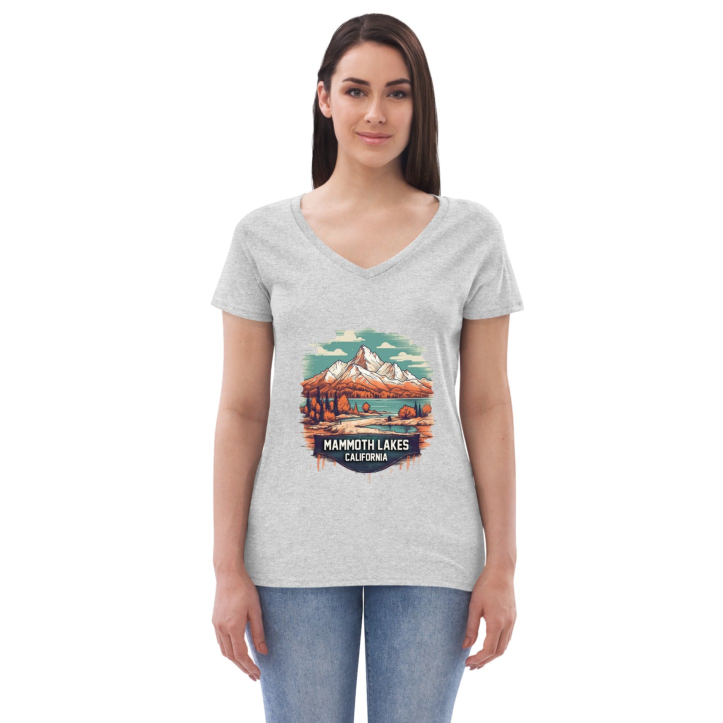 Mammoth Lakes California Souvenir Women’s recycled v-neck t-shirt