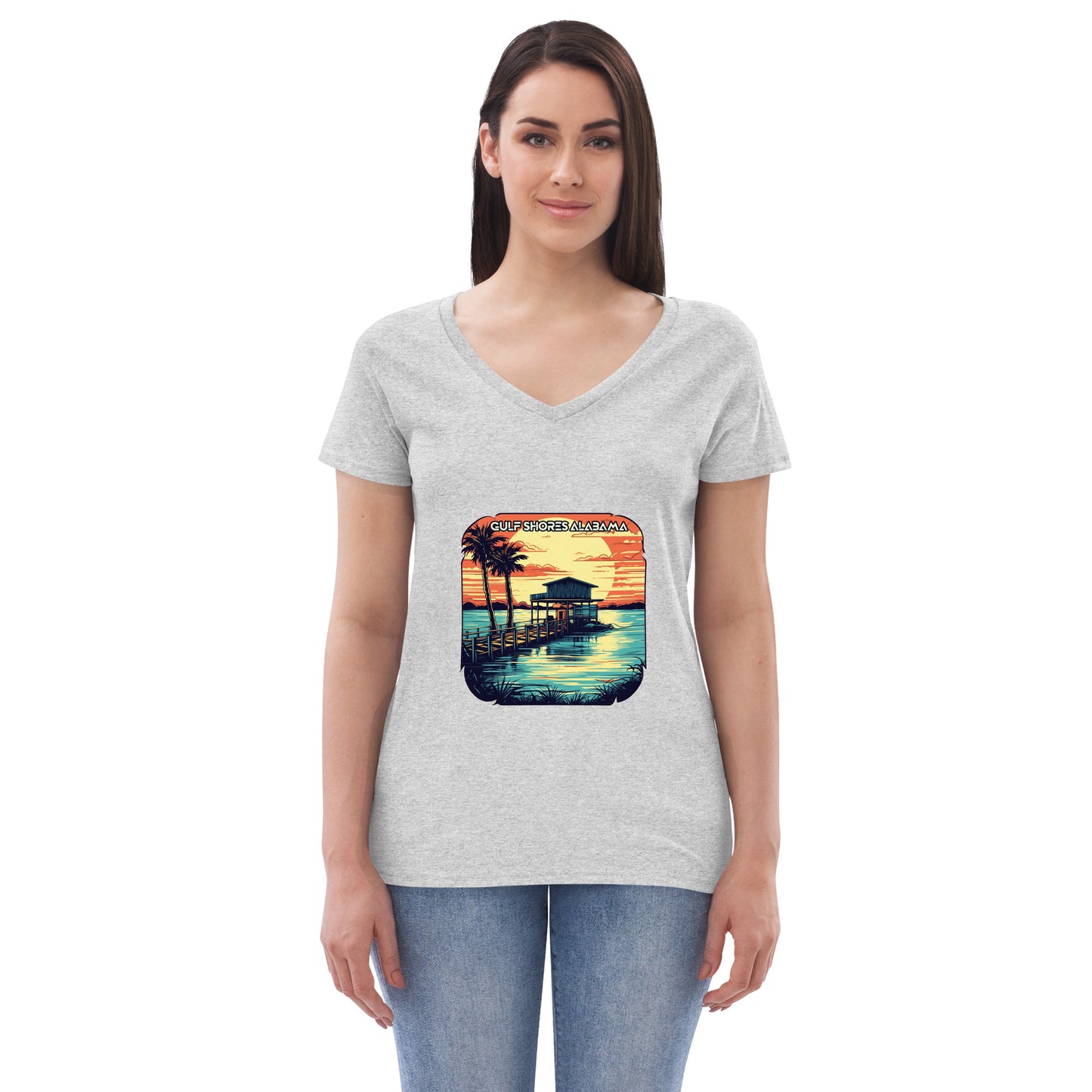 Gulf Shores Alabama Souvenir Women’s recycled v-neck t-shirt