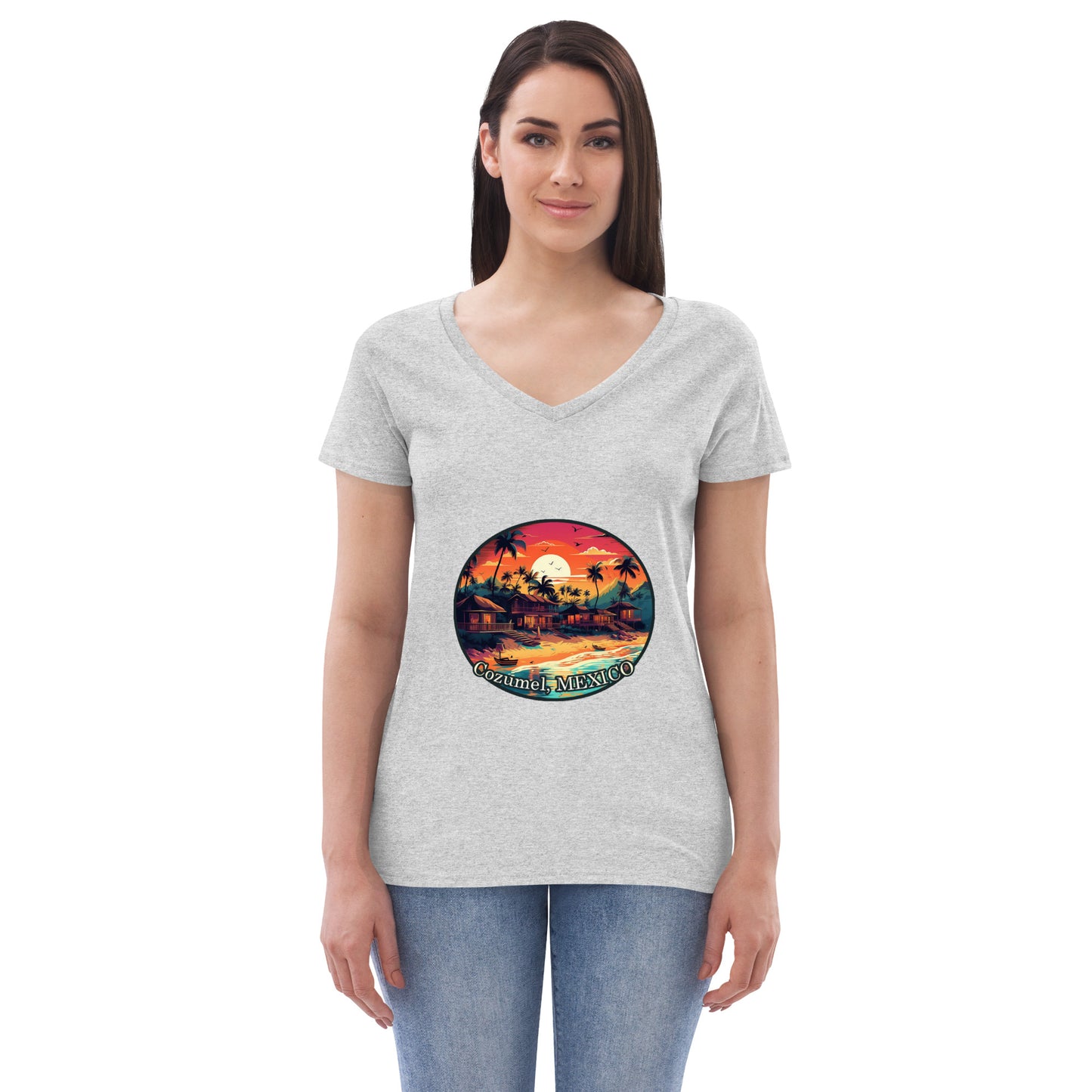 Cozumel MEXICO Souvenir Women’s recycled v-neck t-shirt