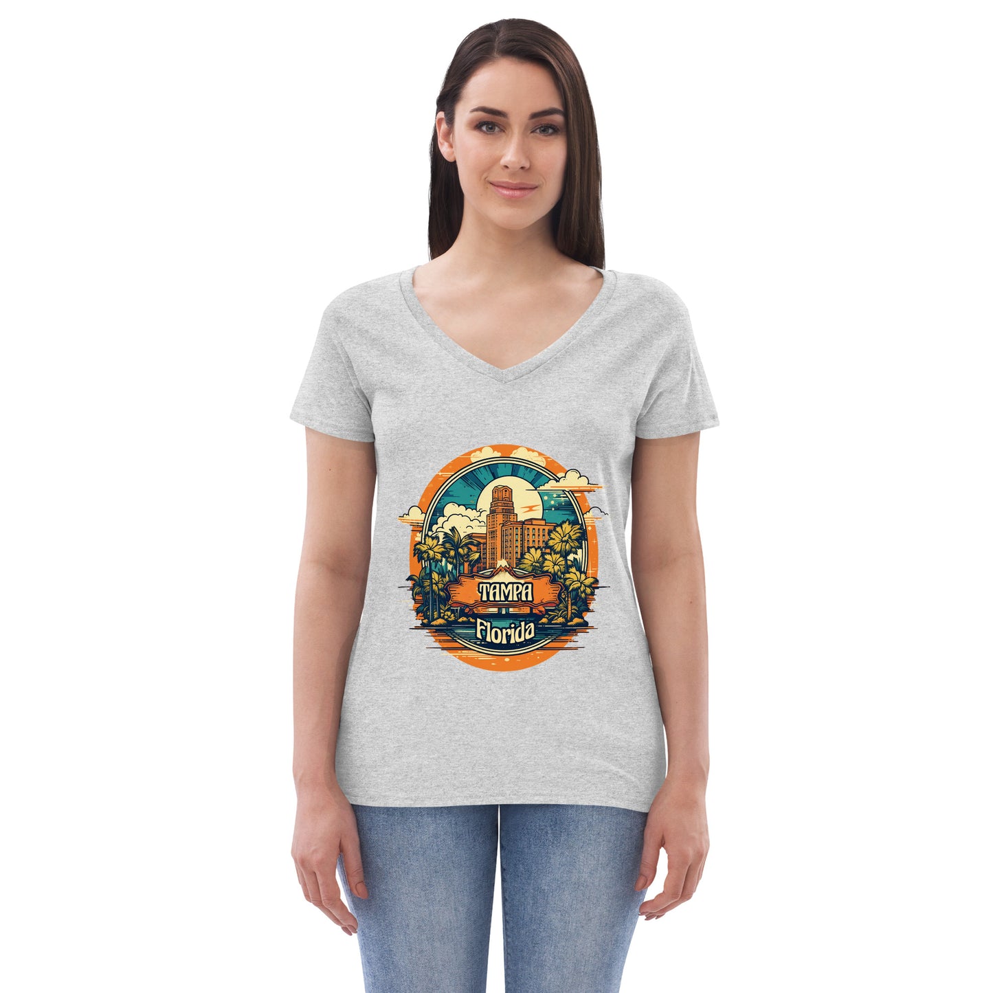 Tampa Florida Souvenir Women’s recycled v-neck t-shirt