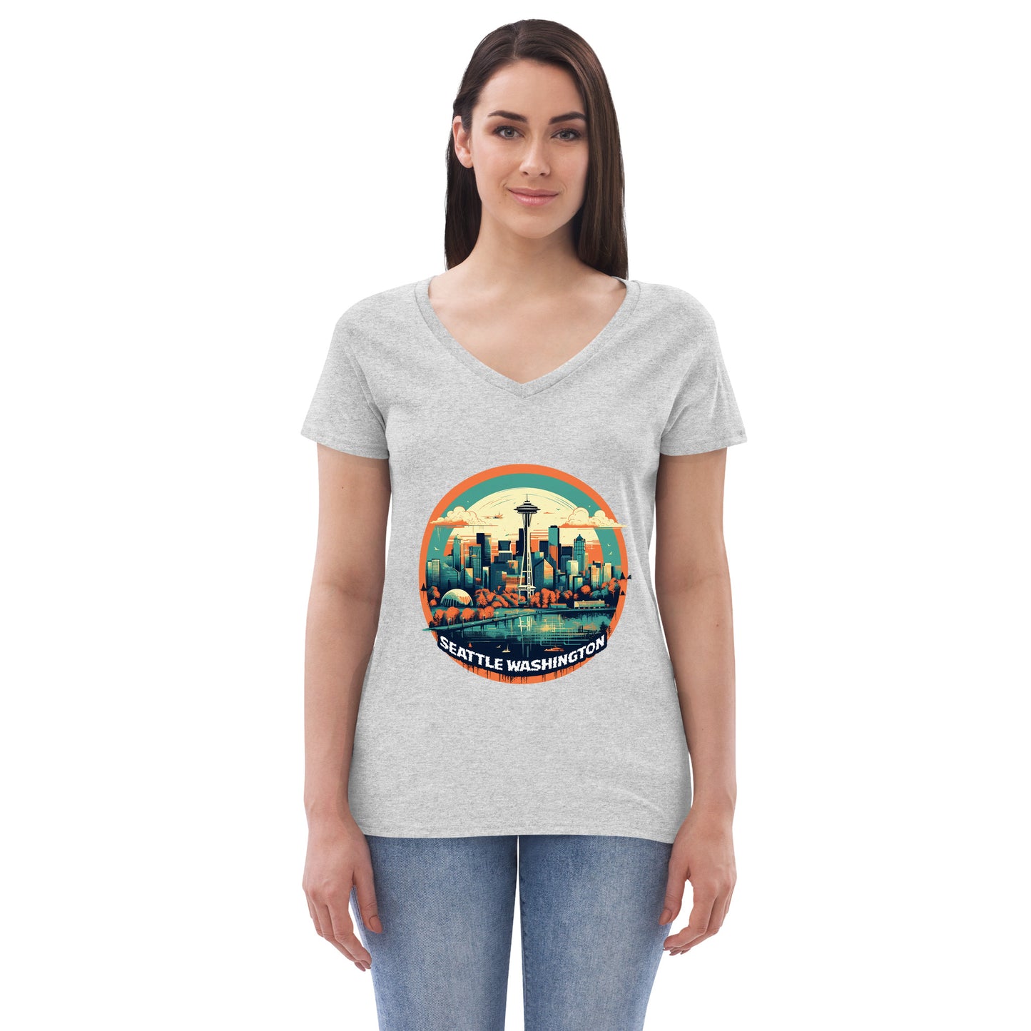 Seattle Washington Souvenir Women’s recycled v-neck t-shirt